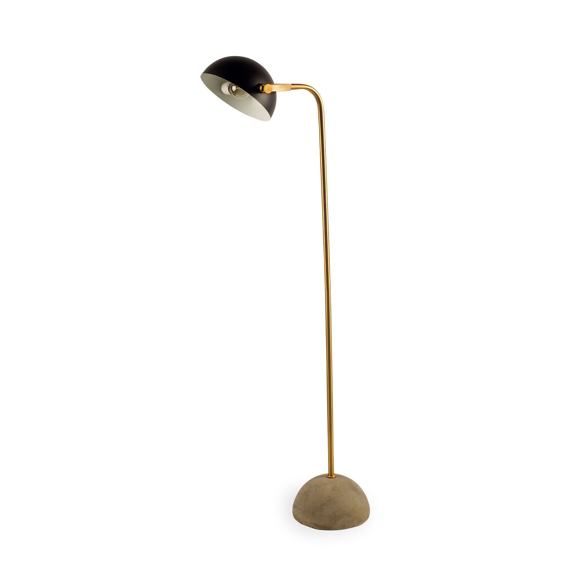 Denmark (55.1"H) Black/Gold Concrete Base Metal Shade Floor Lamp - Central Designs