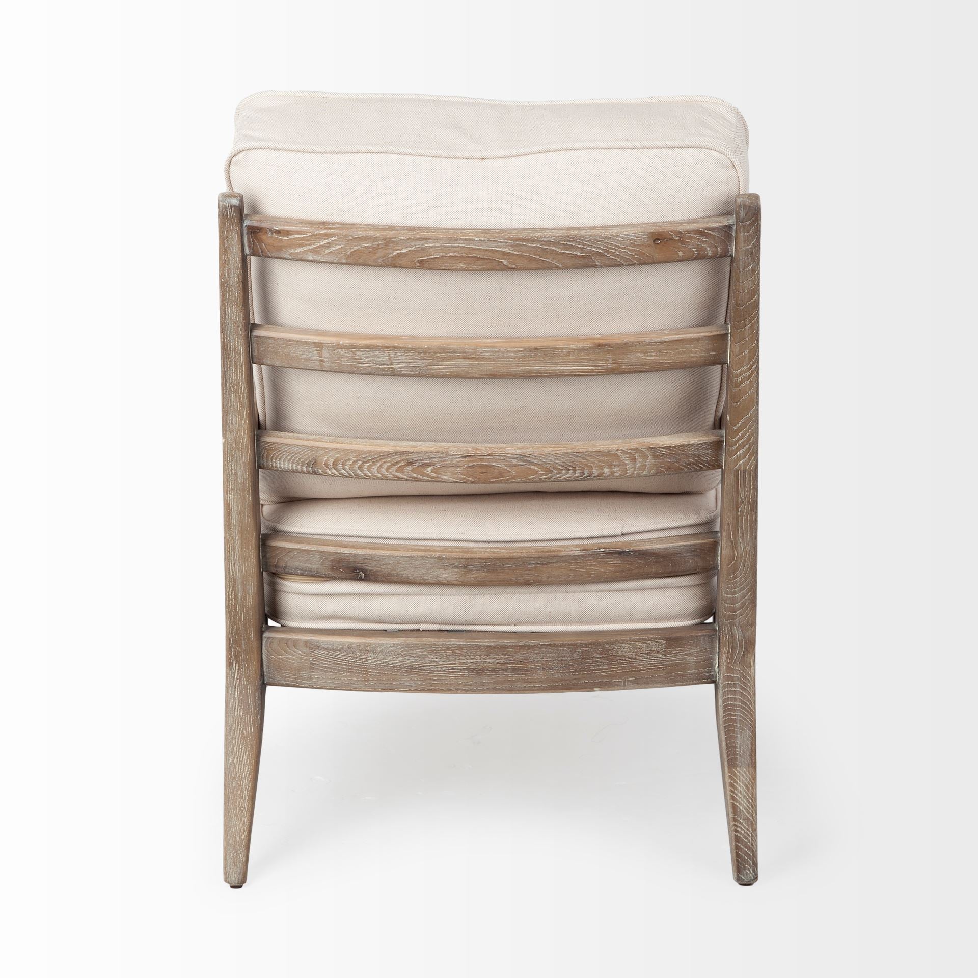 Harman II Off-White Fabric Seat w/ Wood Frame Accent Chair