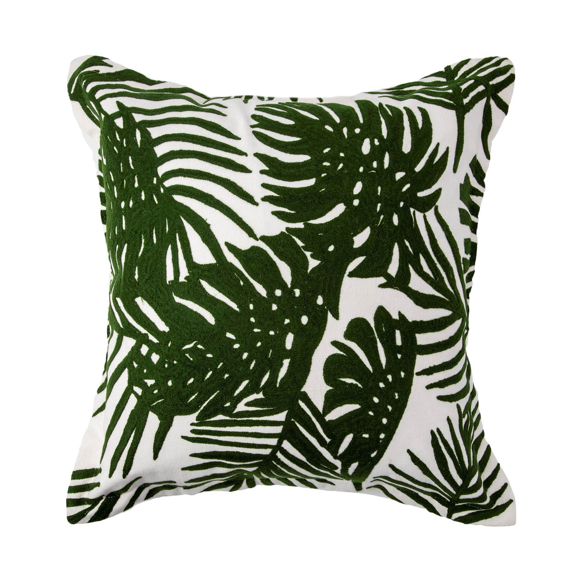 Boyle I 20 x 20 Green Tropical Palm Leaf Decorative Pillow Cover