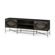 Hogarth I Dark Brown Solid Wood TV Stand Media Console with Storage, TV up to 81"