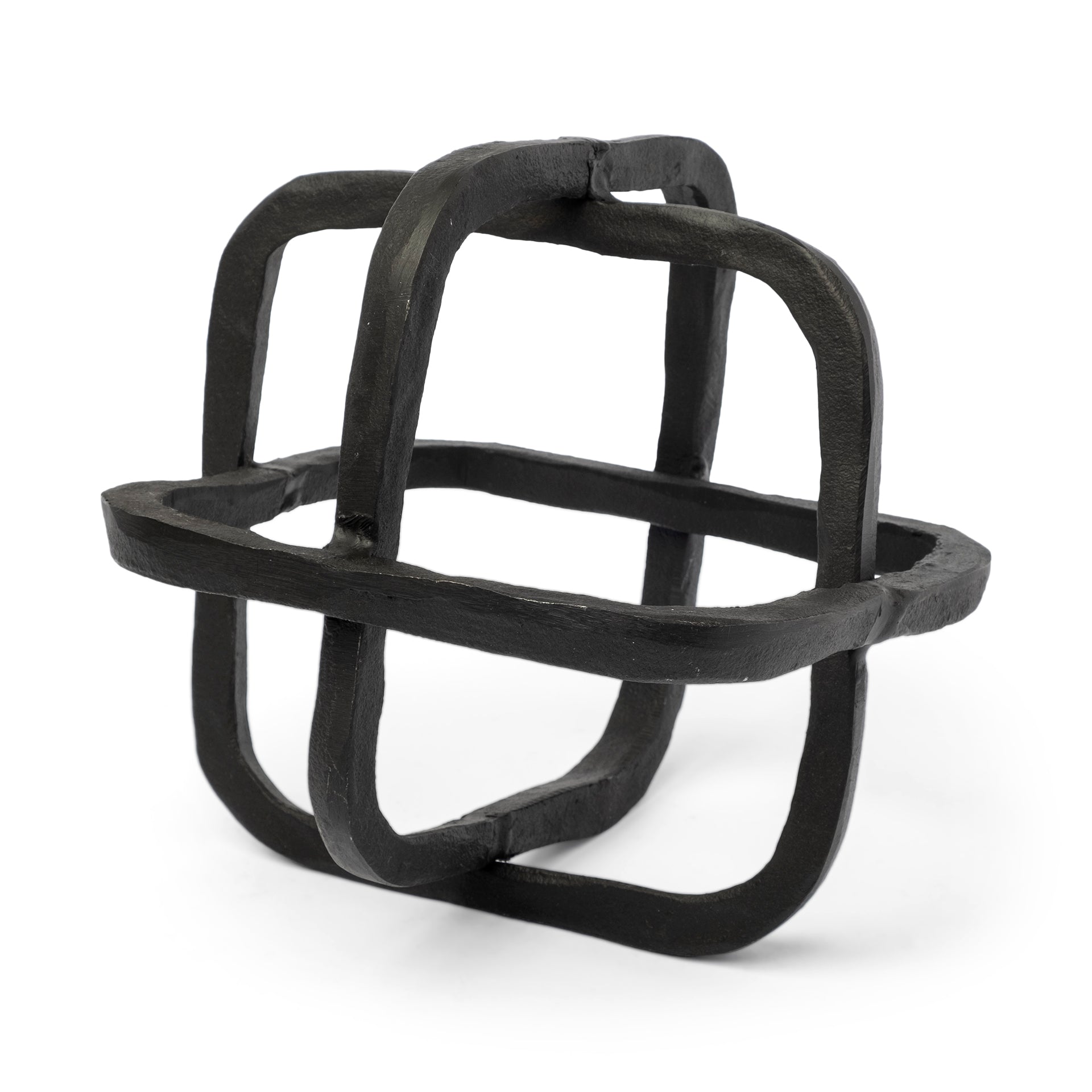 Willem I 9L x 9W Black Metal Open Cube Decor Object
