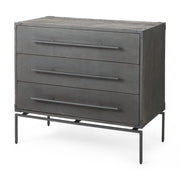 Ward 34L x 18W Brown Wood and Iron 3 Drawer Accent Cabinet - Central Designs