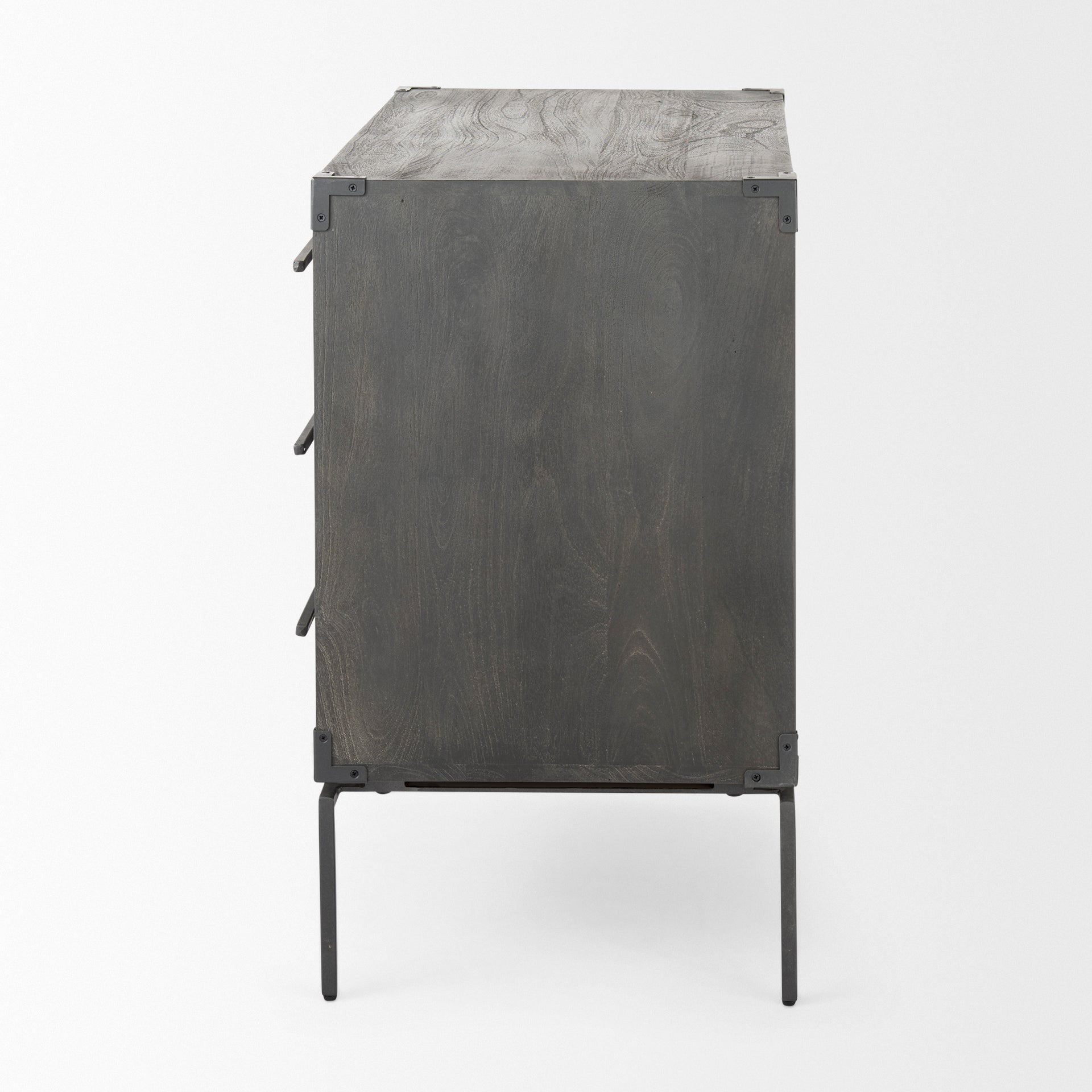 Ward 34L x 18W Brown Wood and Iron 3 Drawer Accent Cabinet - Central Designs