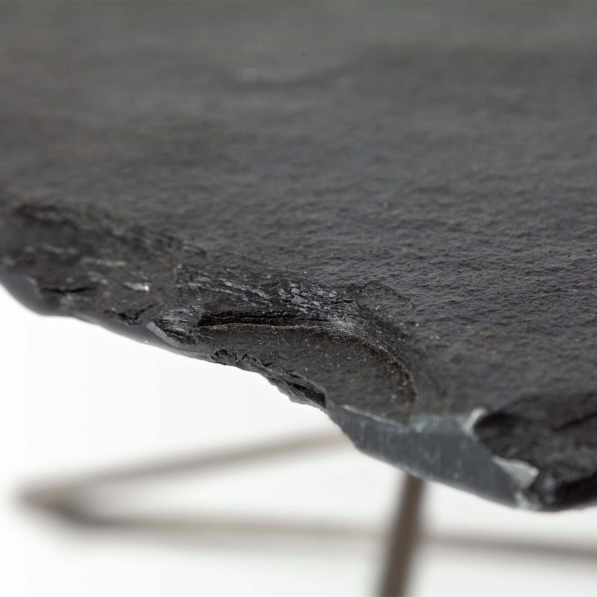 Pinera 37"x33" Black Slate With Iron Base Coffee Table - Central Designs