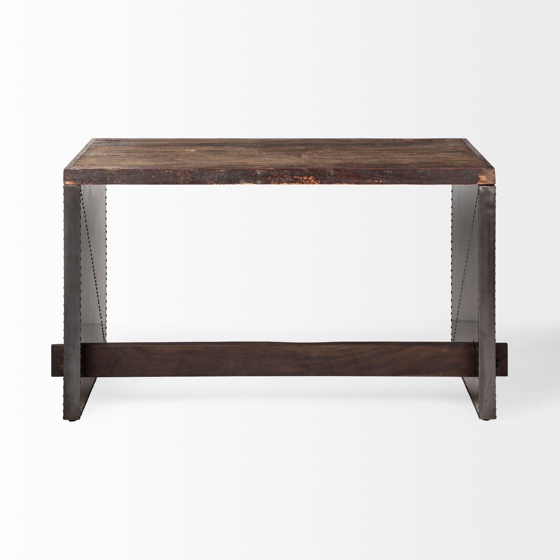 Orwell 52L x 28W Brown Wood Top Metal Cladded Frame Office Desk