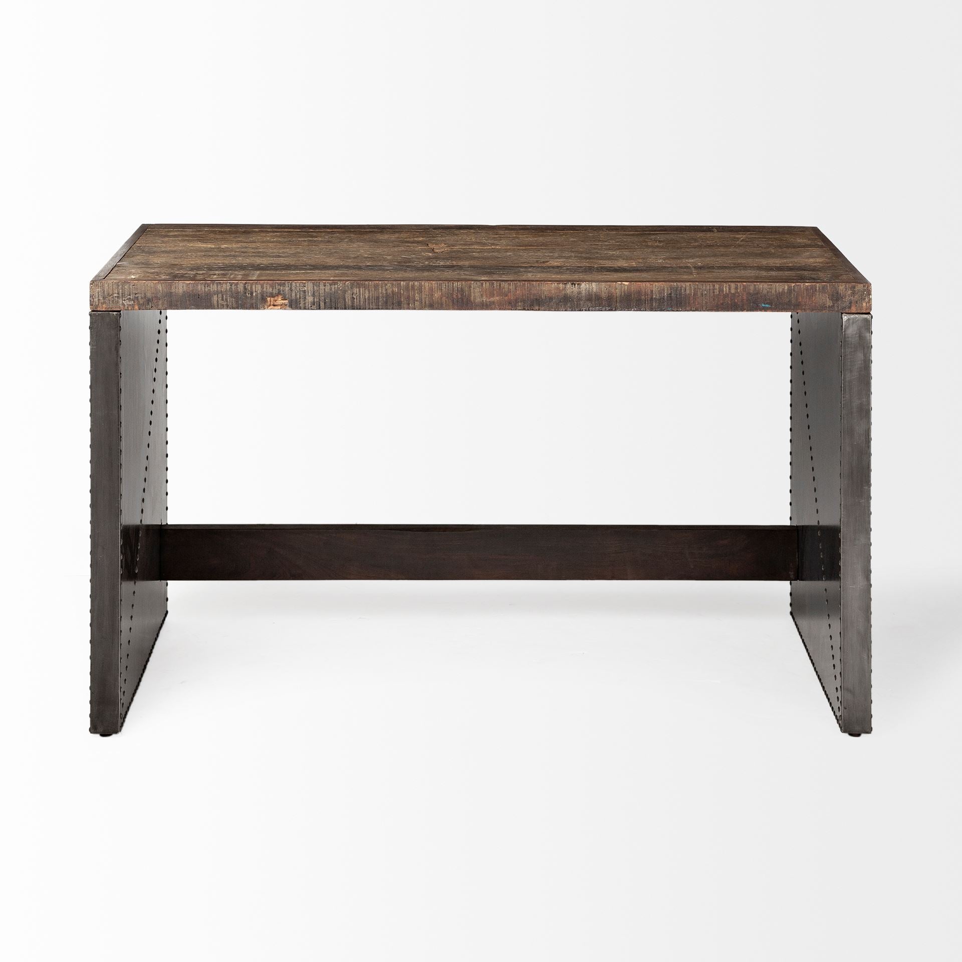 Orwell 52L x 28W Brown Wood Top Metal Cladded Frame Office Desk