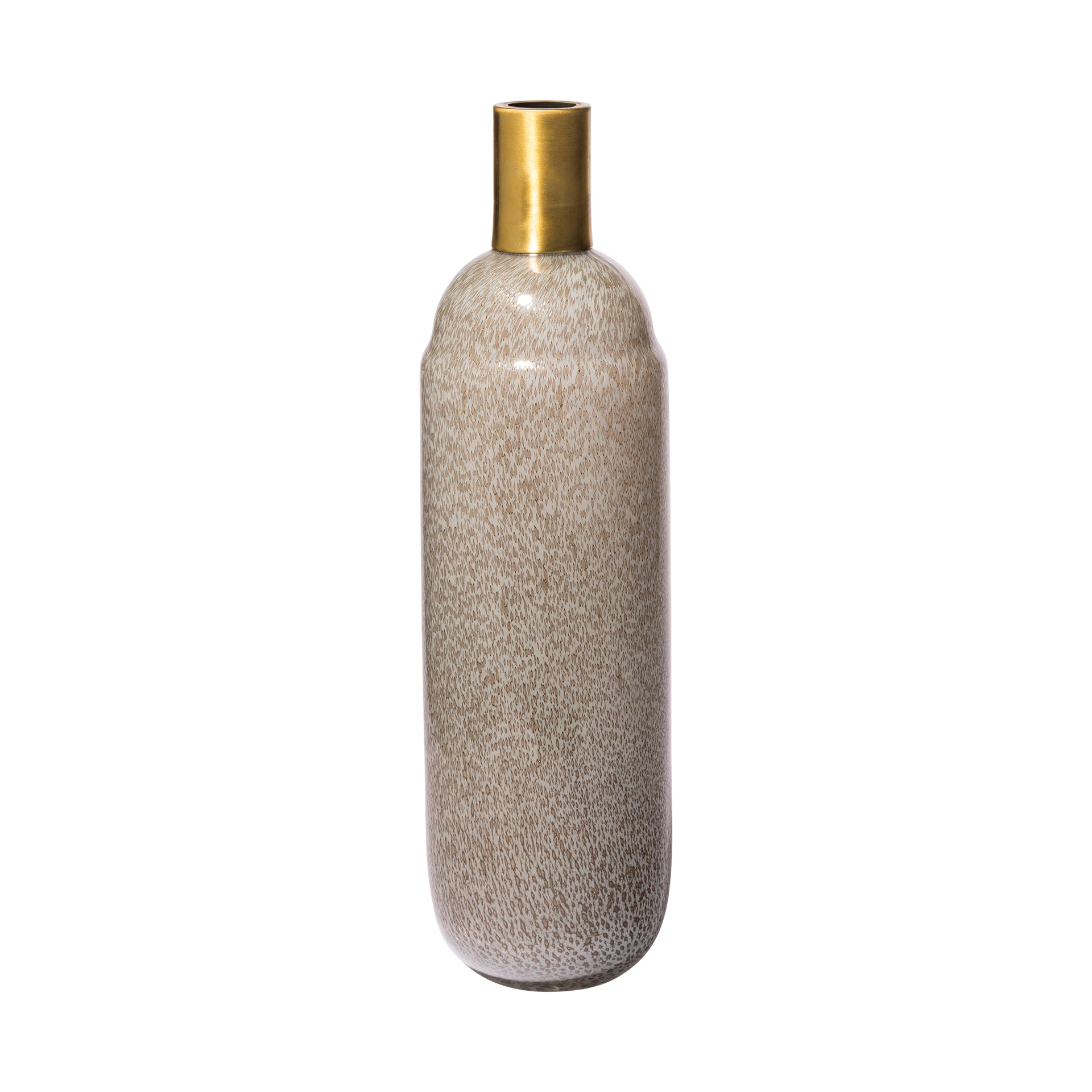Toba III Large Brown/Gold Spotted Gourd Style Vase
