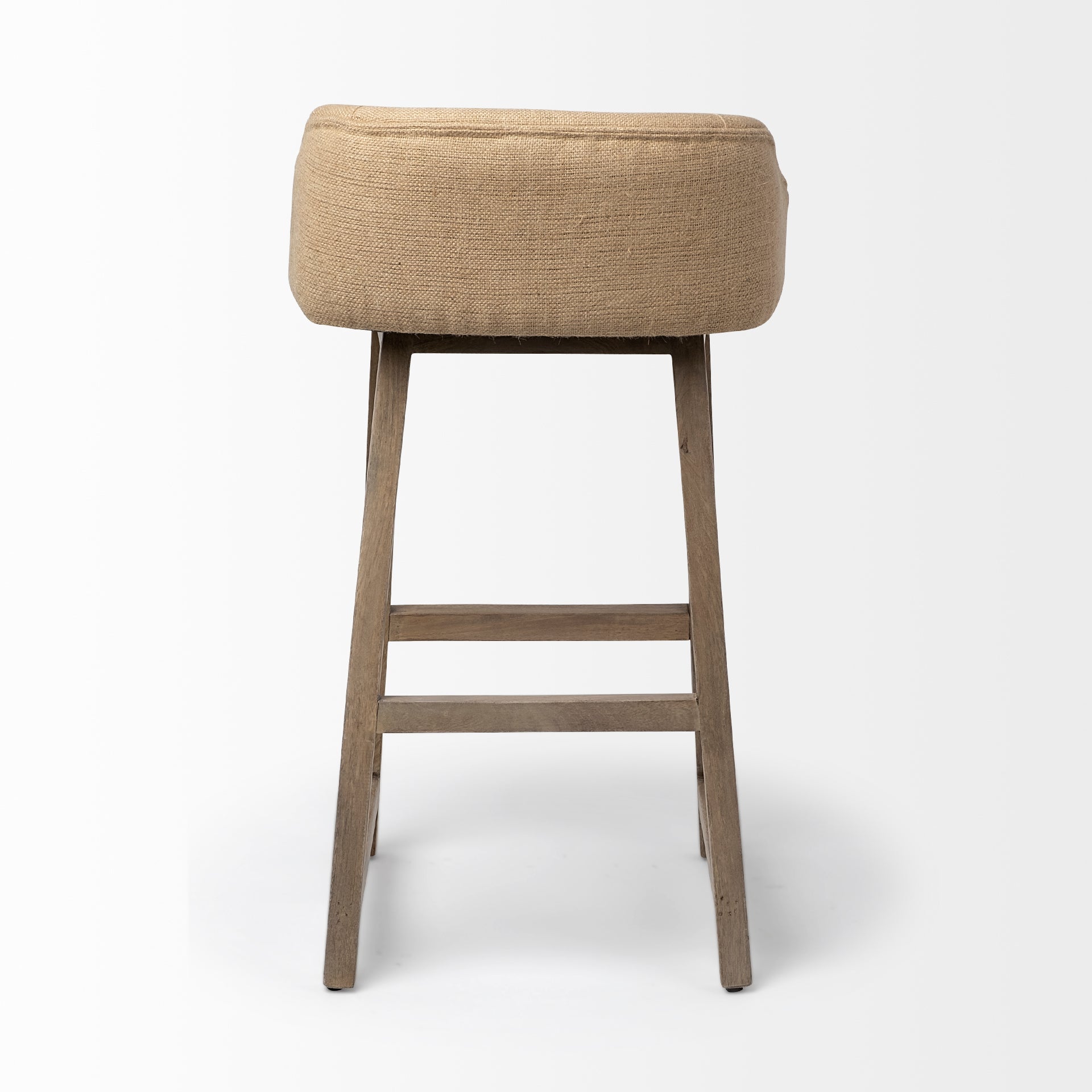Monmouth 30.5" Seat Height Cream/Beige Fabric Seat Brown Wood Frame Bar Stool - Central Designs