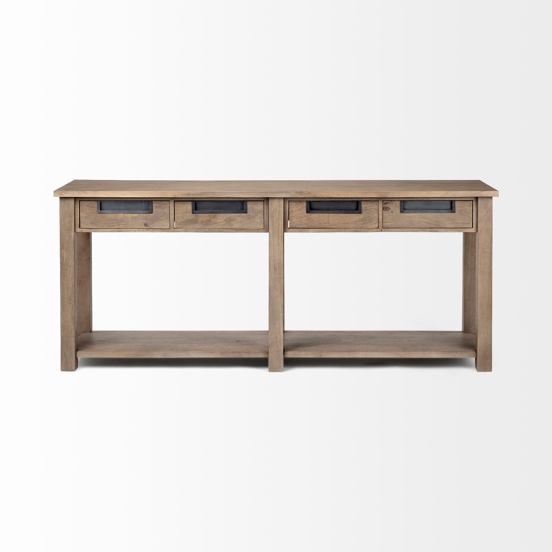 Harrelson III 72L x 18W Brown Wood 4 Drawer Console Table