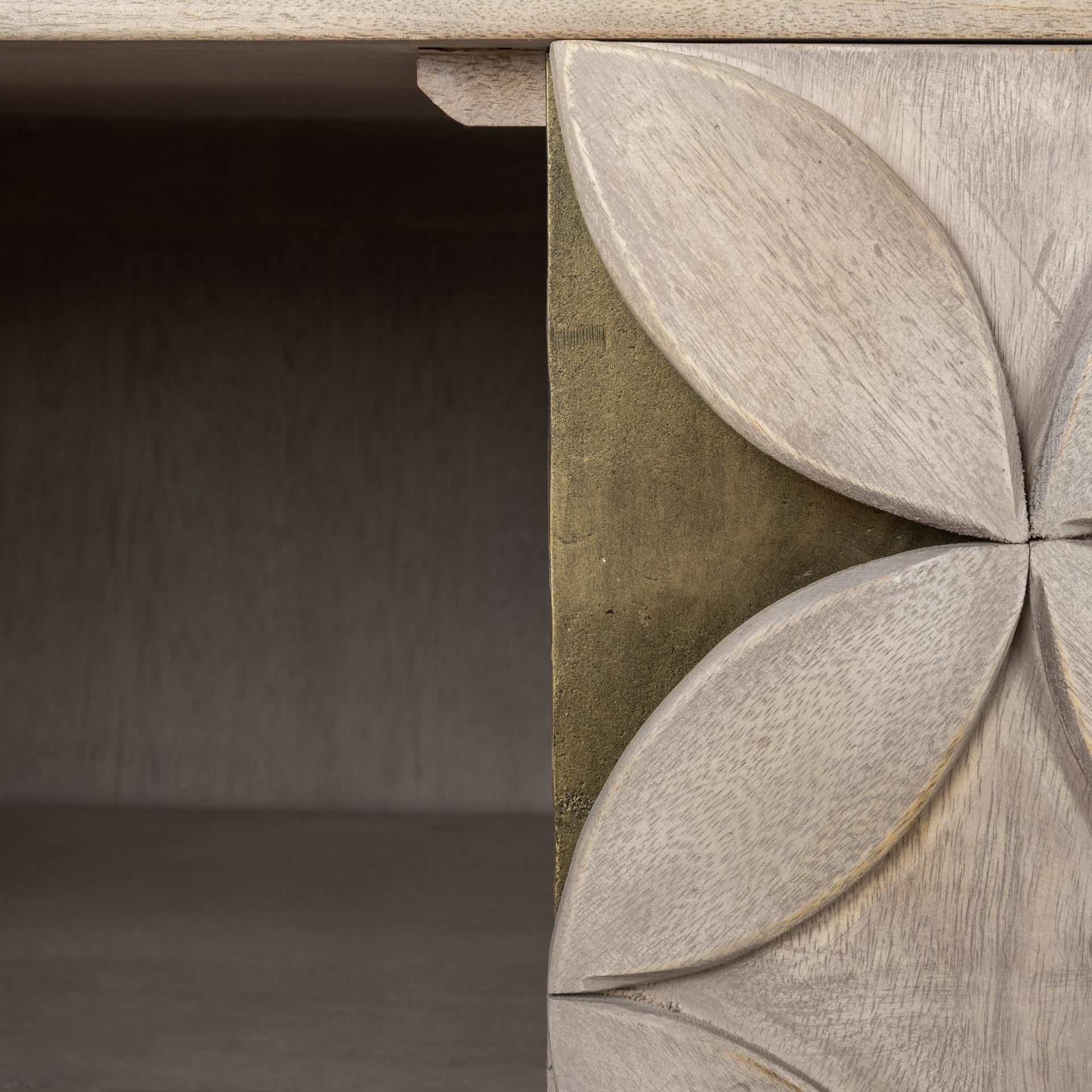 Excelsior I (72x18.3) Solid Wood Gold Metal Base 4 Cabinet Door SideBoard - Central Designs