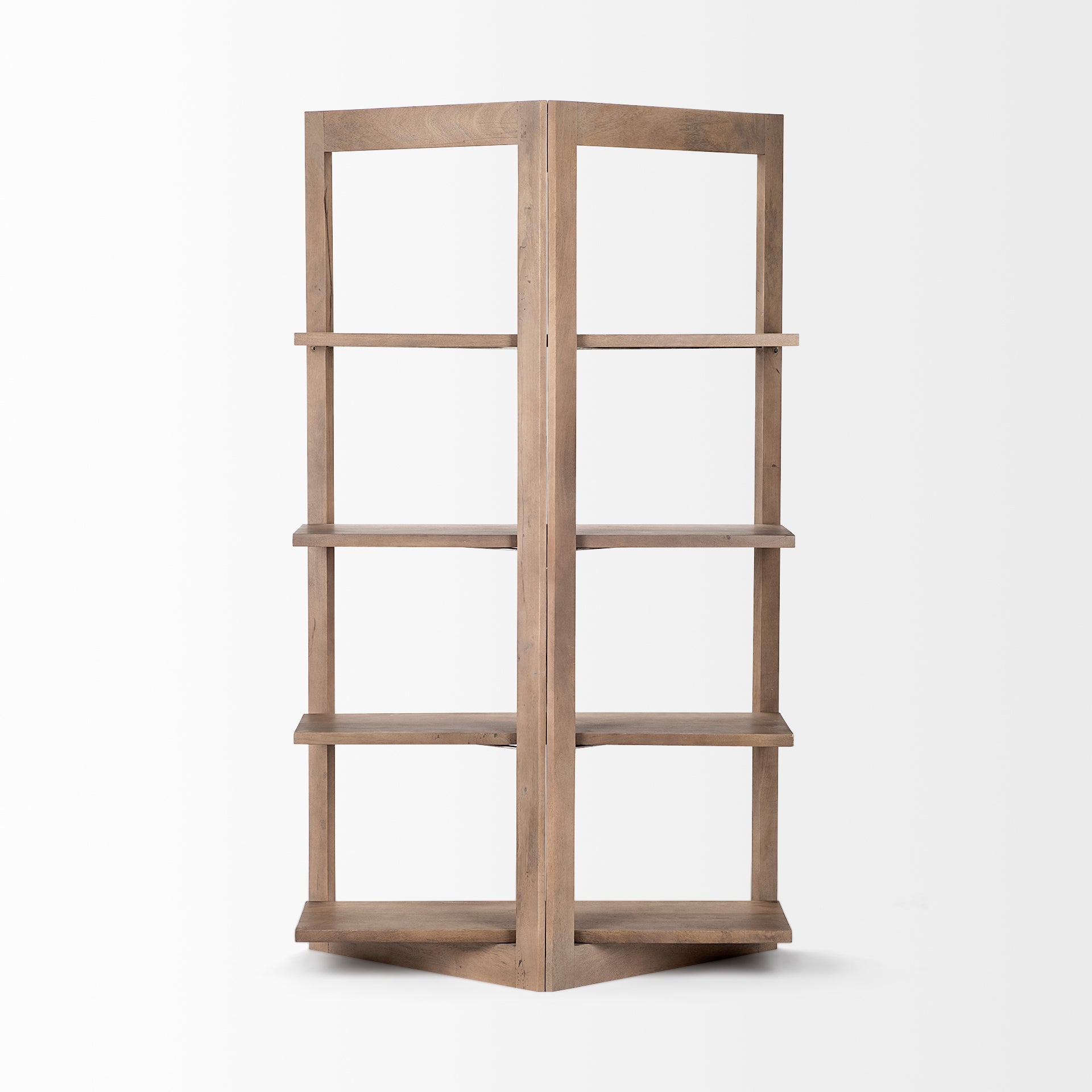 Turnbull I 42L x 16W x 72H Light Brown Wood Four Shelf Shelving Unit
