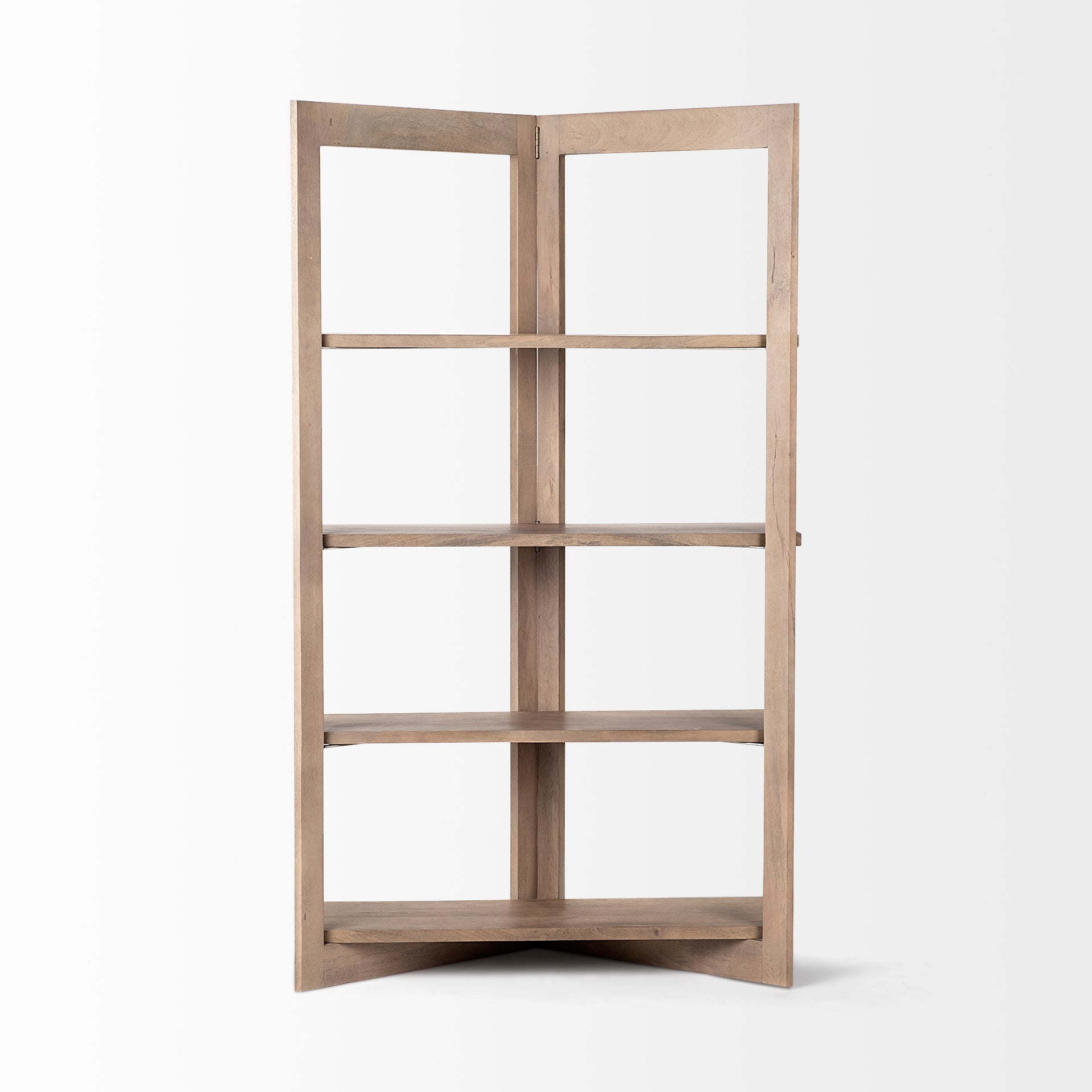 Turnbull I 42L x 16W x 72H Light Brown Wood Four Shelf Shelving Unit