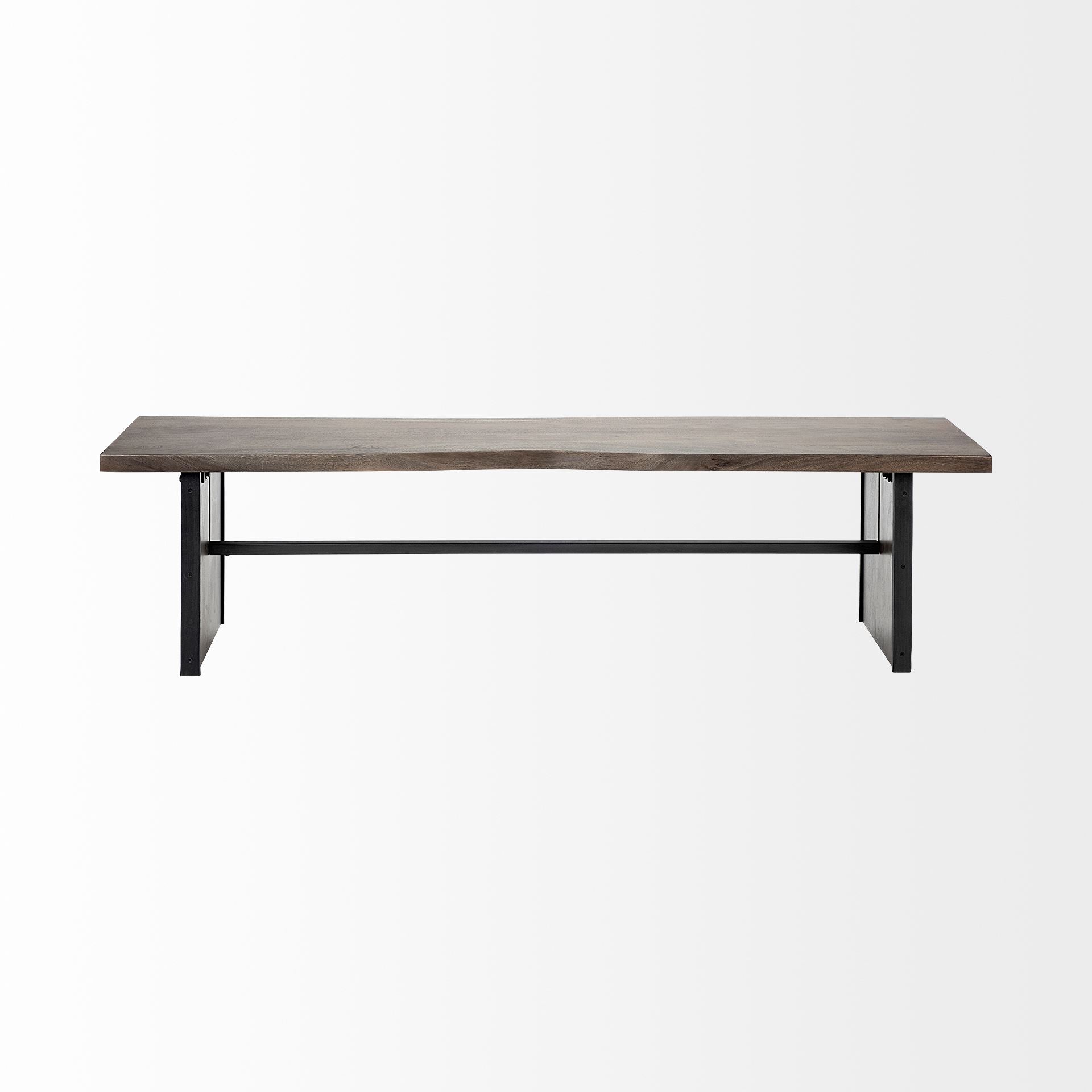 Ledger I 70L x 17W Brown Live-Edge Wooden Dining Bench