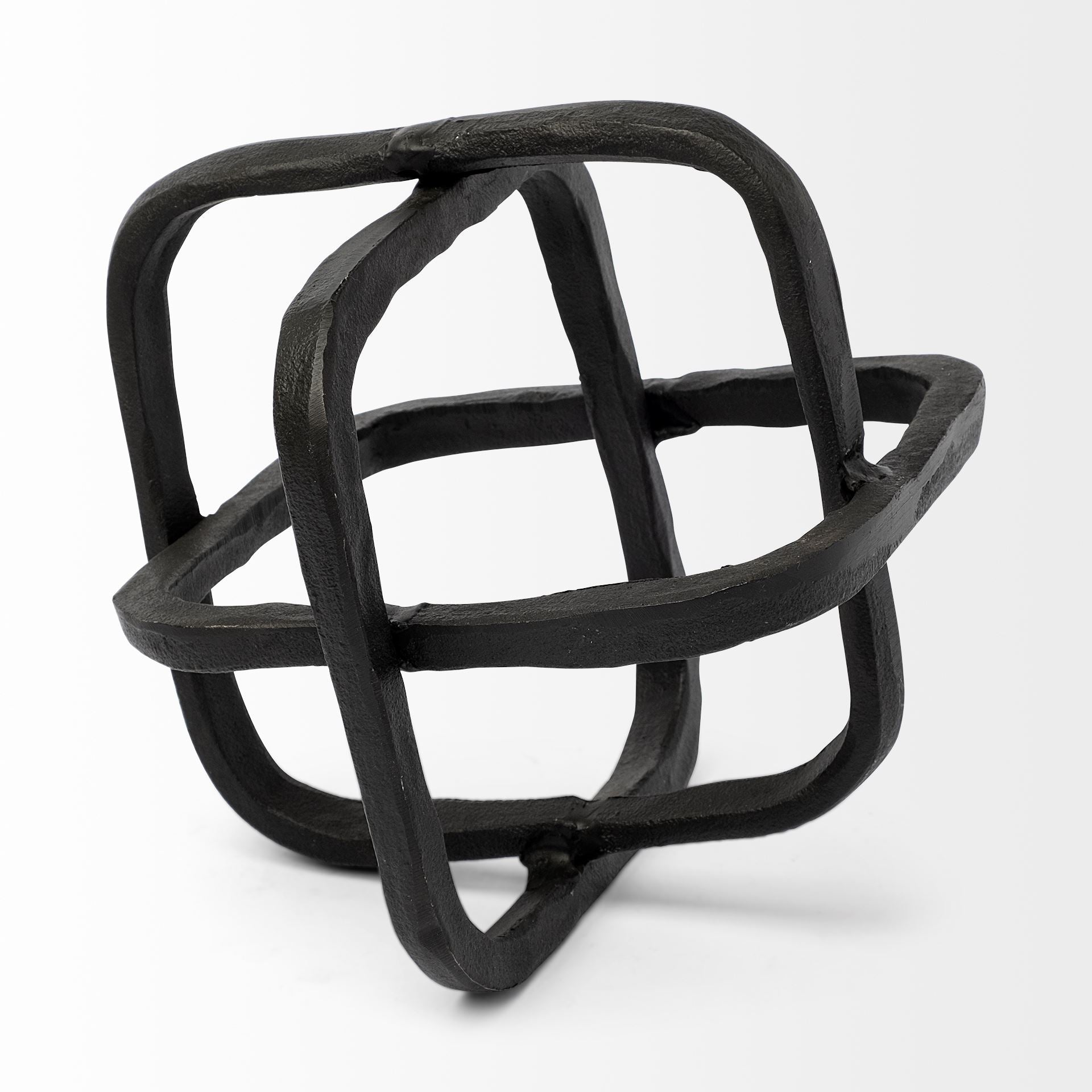 Willem I 9L x 9W Black Metal Open Cube Decor Object