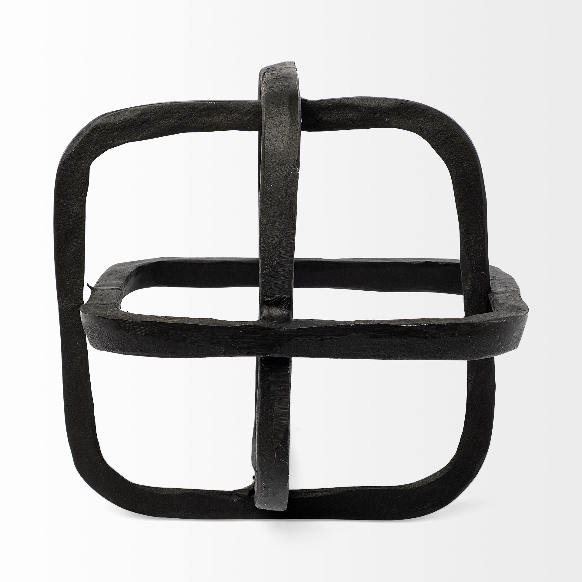 Willem I 9L x 9W Black Metal Open Cube Decor Object