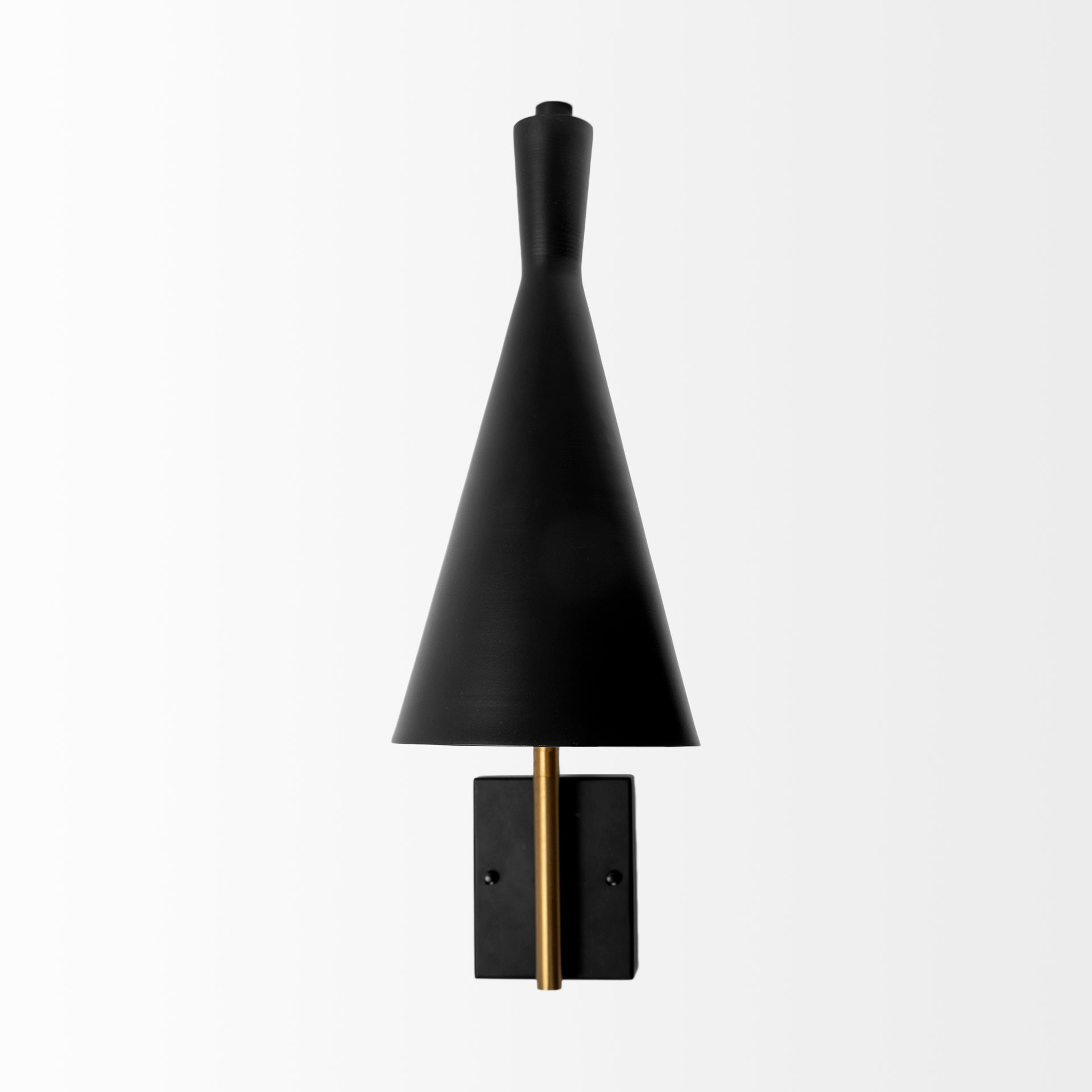 Tremont I 23"L x 5.25"W x 17.5"H Black/Gold Metal Conical Shade Wall Sconce