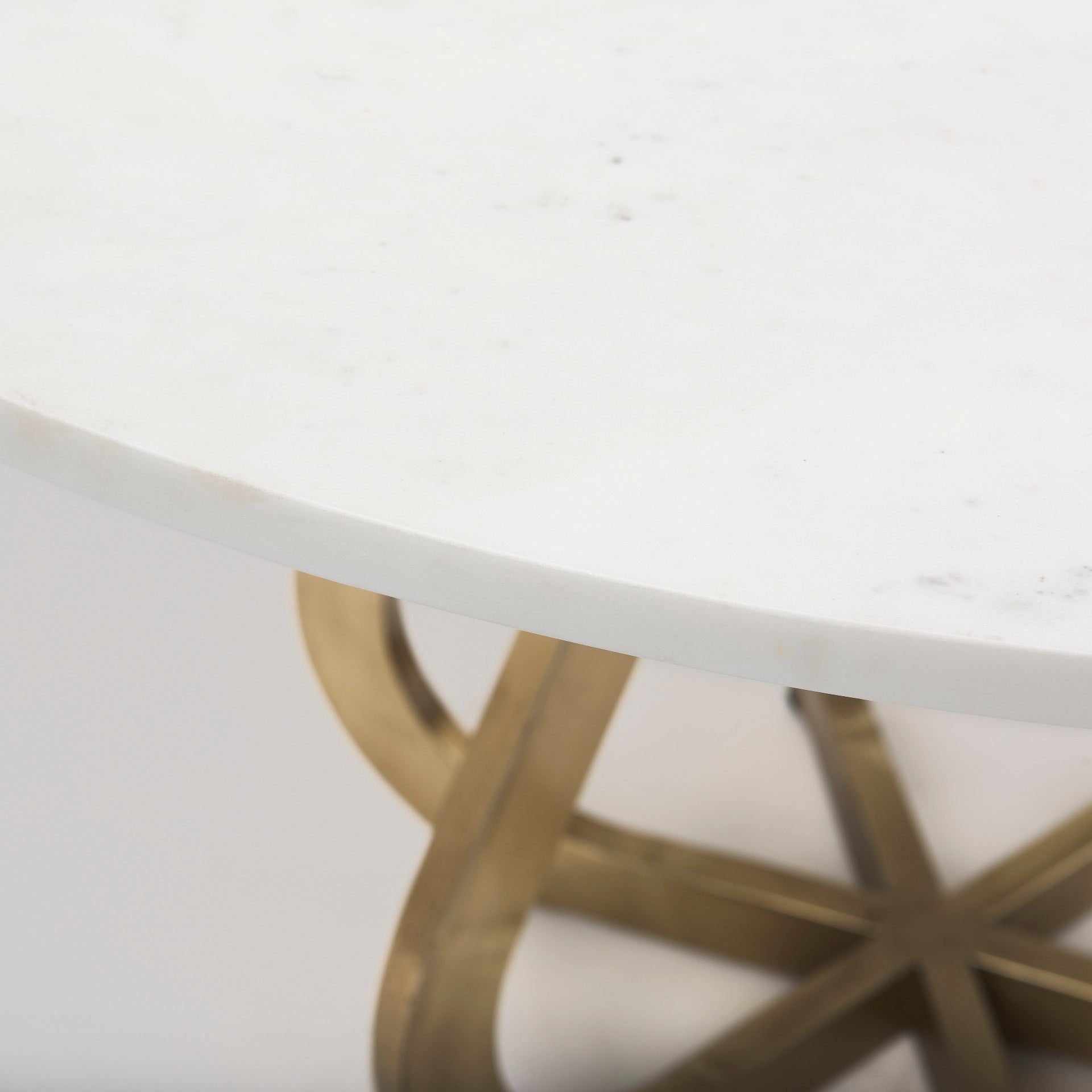 Laurent 48" Marble Top Gold Metal Base Dining Table - Central Designs