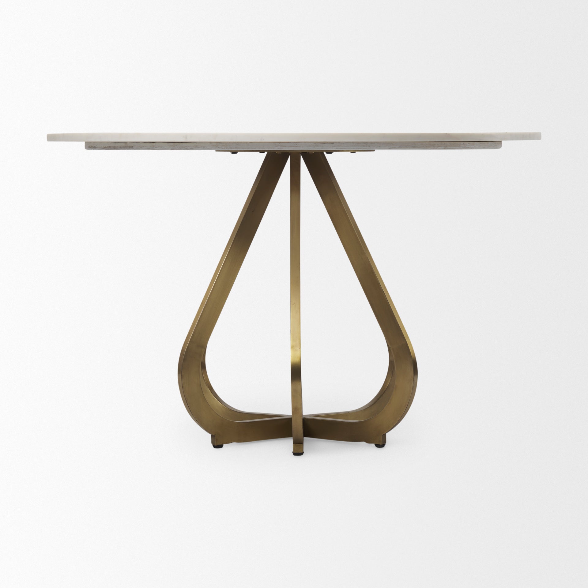 Laurent 48" Marble Top Gold Metal Base Dining Table