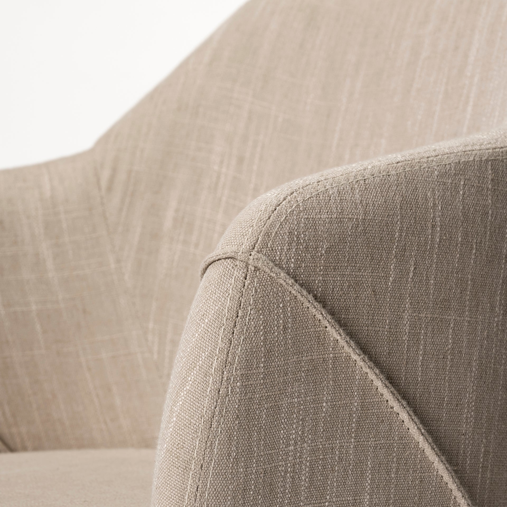 Ronald II Cream Fabric Wrap Brown Wooden Base Dining Chair - Central Designs