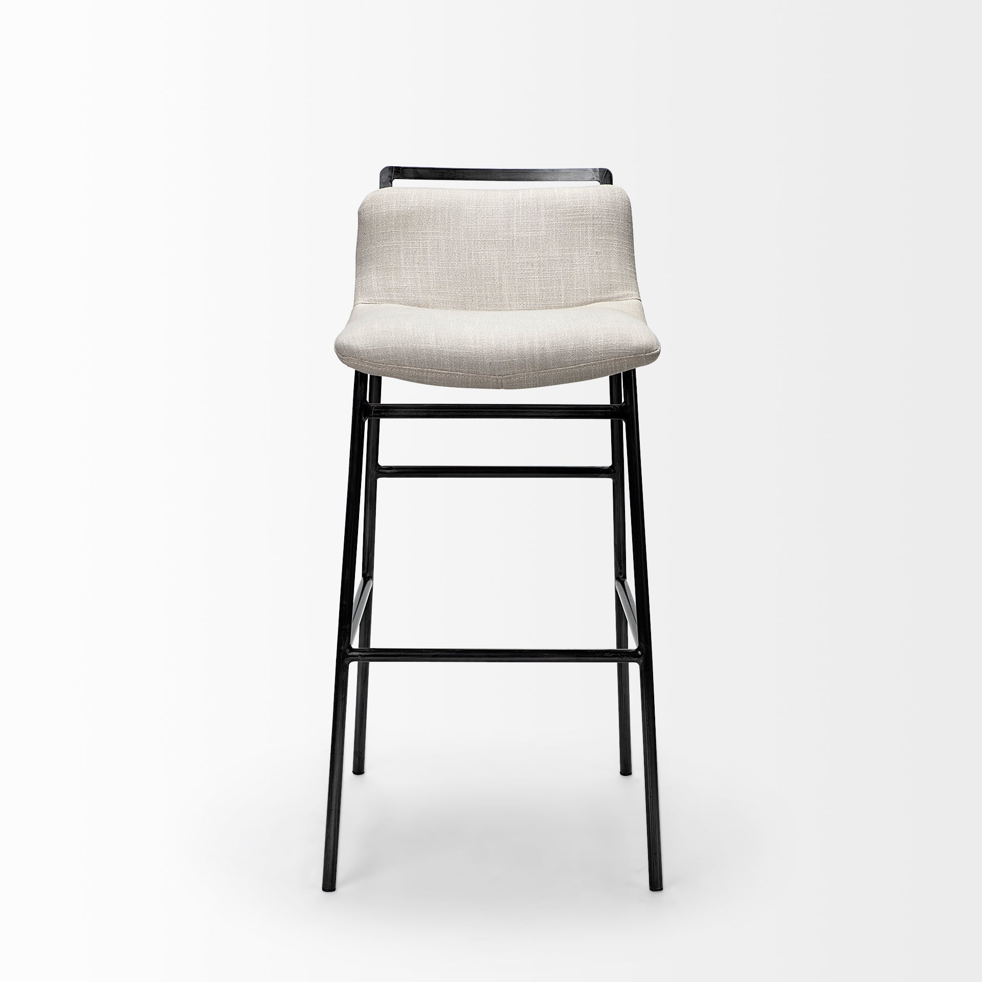 Kavalan 33.5" Total Height Beige Upholstered Seat Gray Metal Frame Counter Stool