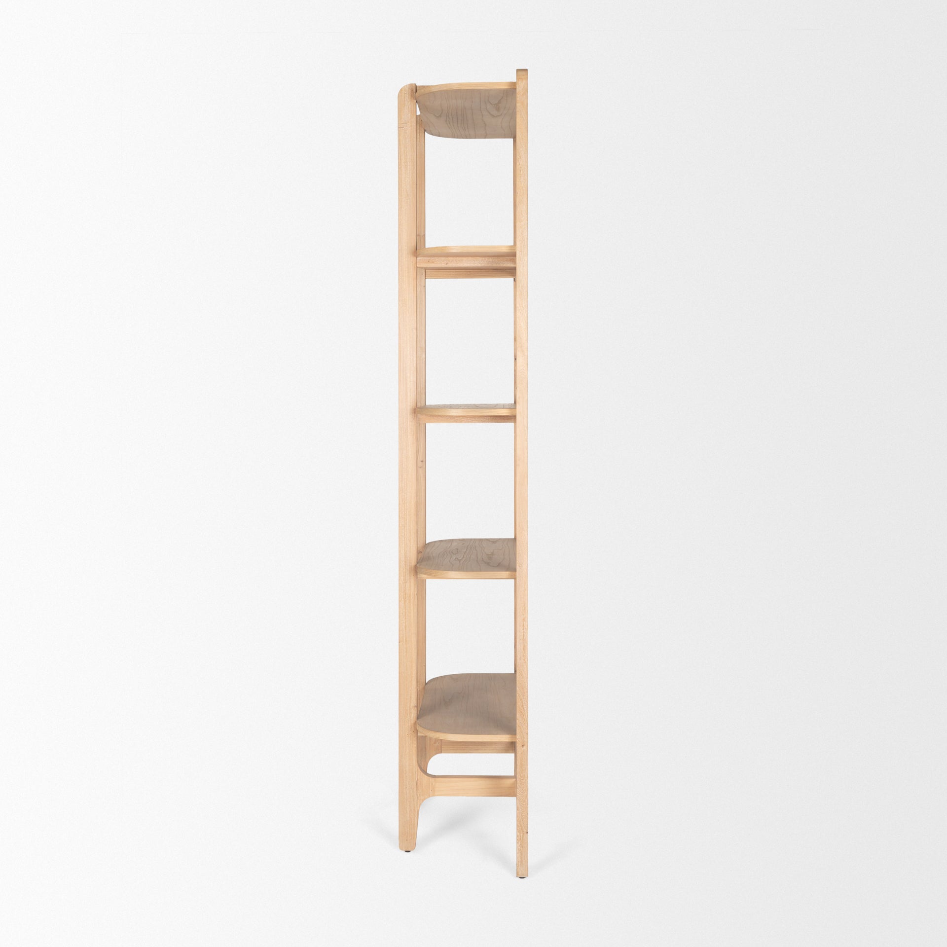 Taylin Light Brown Solid Wood Open Bookshelf - Central Designs