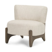 Vyra Dark Brown Wood w/ Cream Fabric Accent Chair - Central Designs