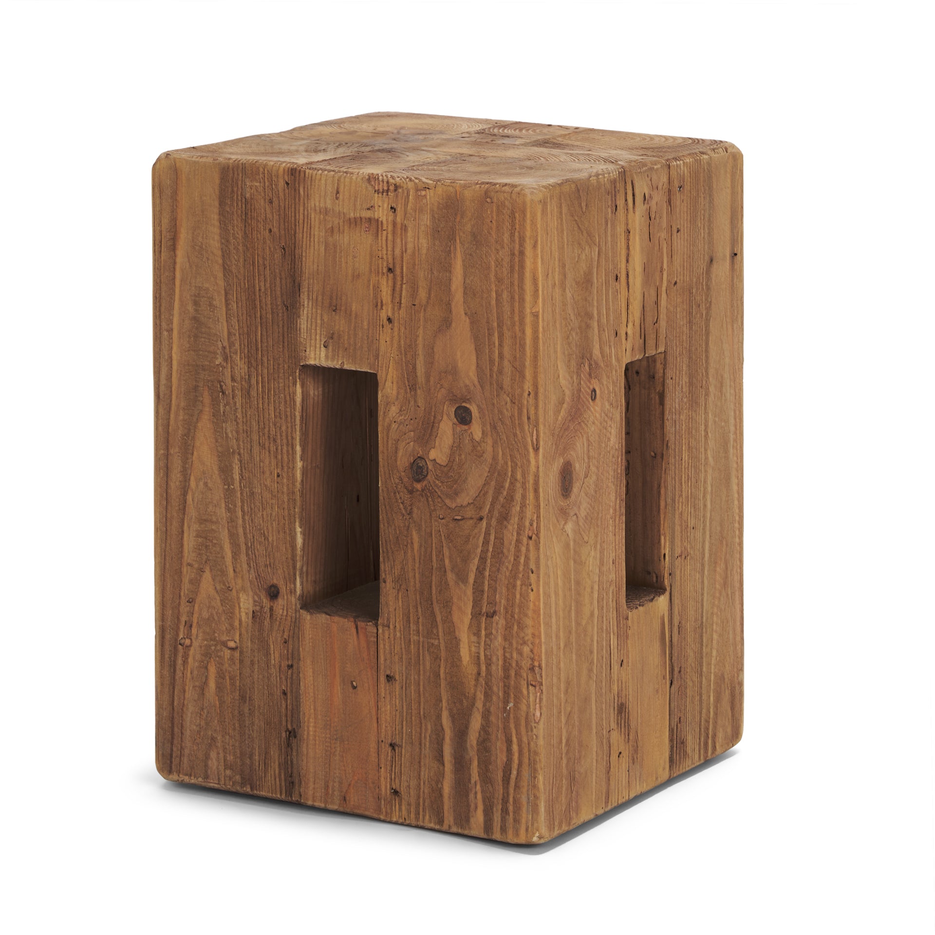 Waylen Natural Wood Block Accent Stool - Central Designs