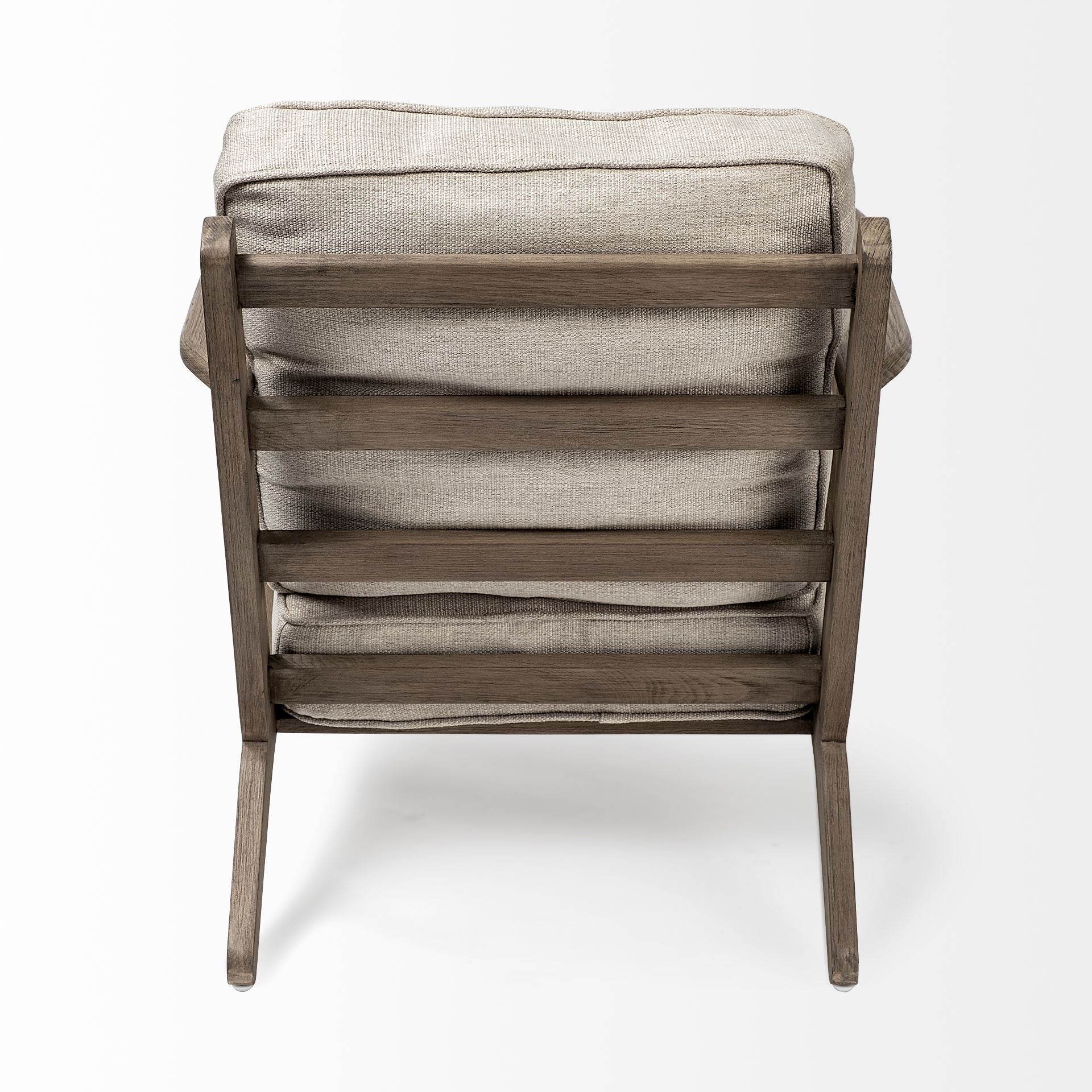 Olympus VI Beige Fabric Wrapped Wooden Frame Accent Chair