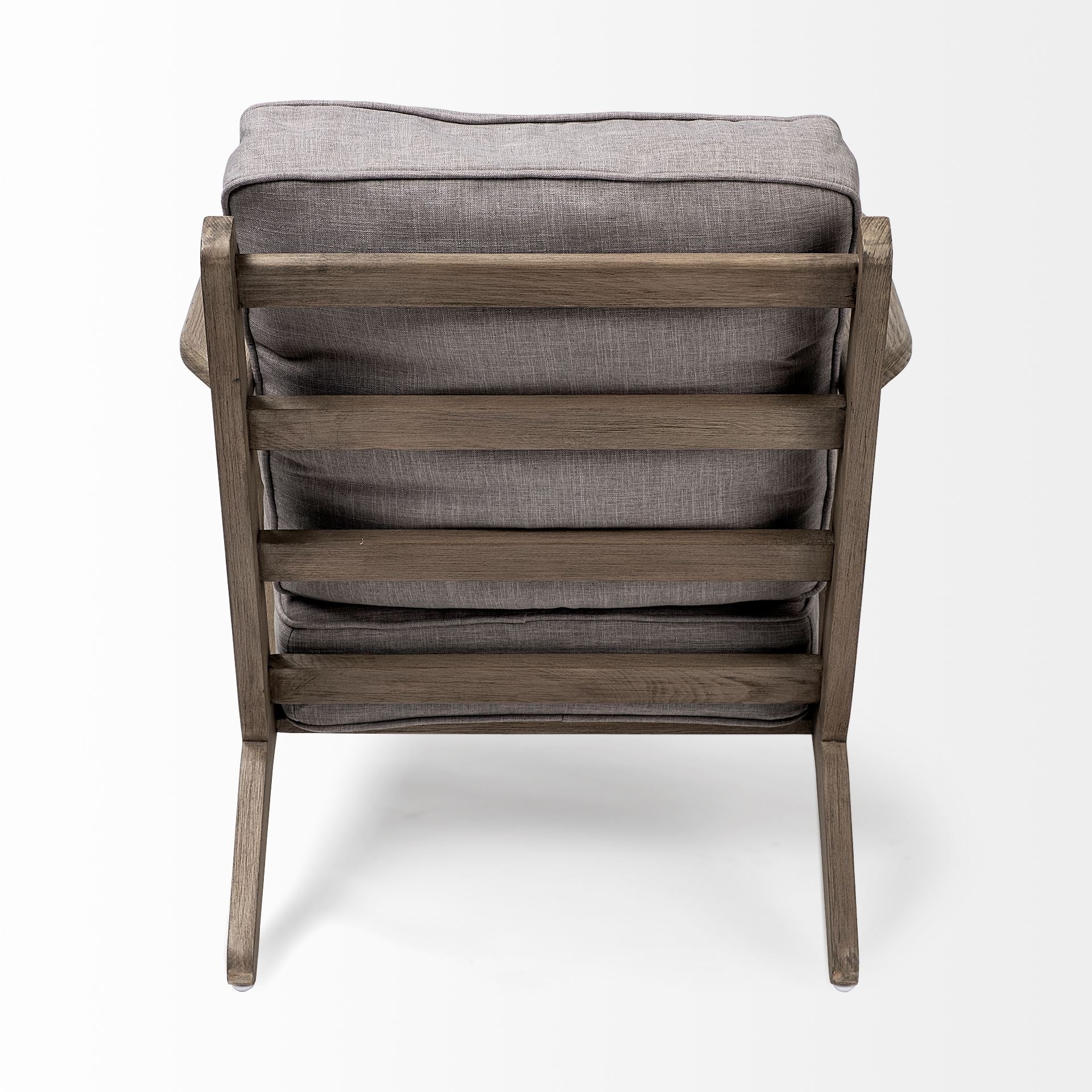 Olympus II Flint Gray Fabric Covered Wooden Frame Accent Chair