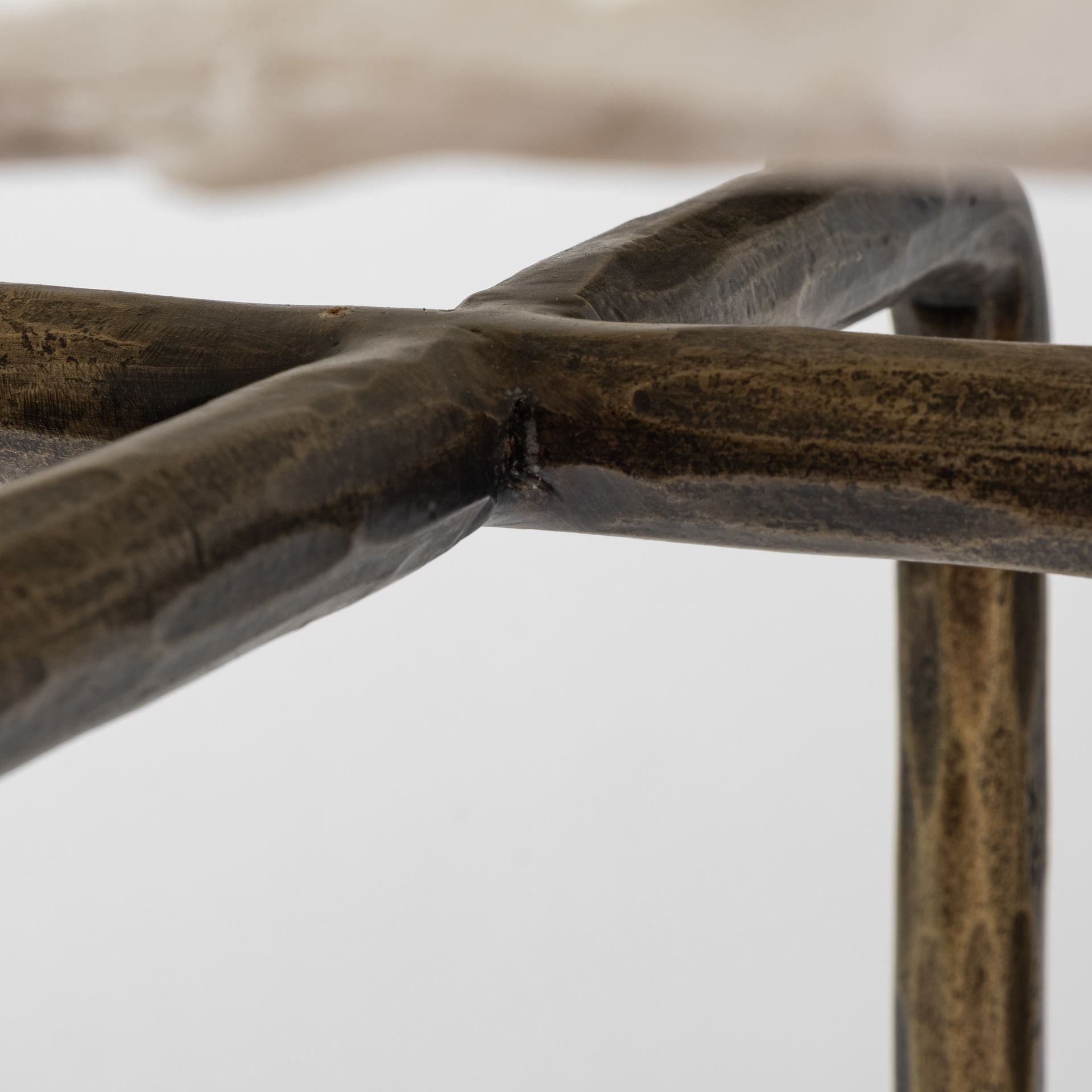 Pinera III 49L x 17W White Marble Top Gold - Toned Iron Base Console Table - Central Designs