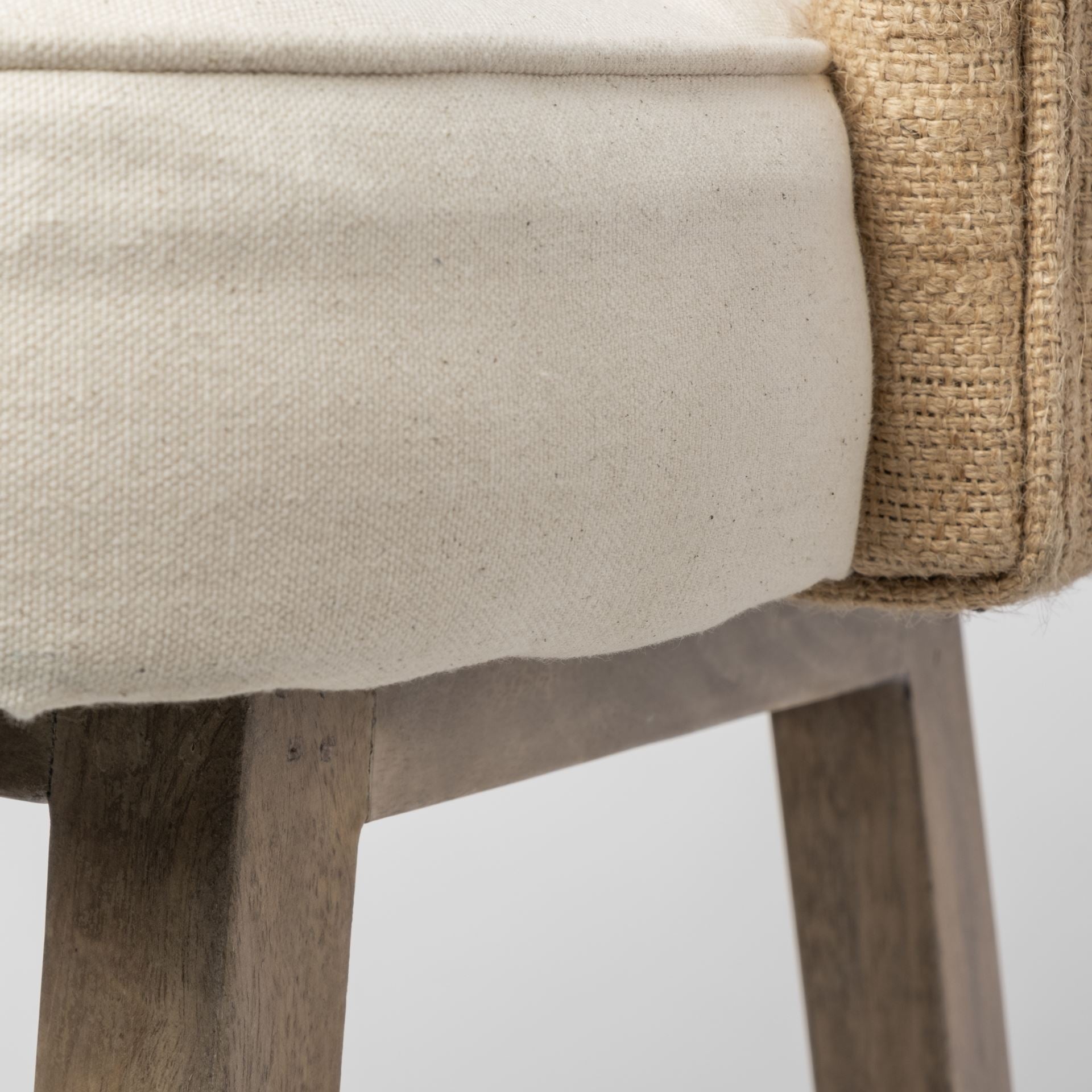 Monmouth 30.5" Seat Height Cream/Beige Fabric Seat Brown Wood Frame Bar Stool - Central Designs