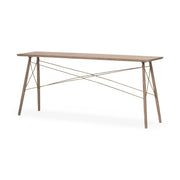 Kirby I 66L x 16W Brown Wooden Cross Braced Console Table