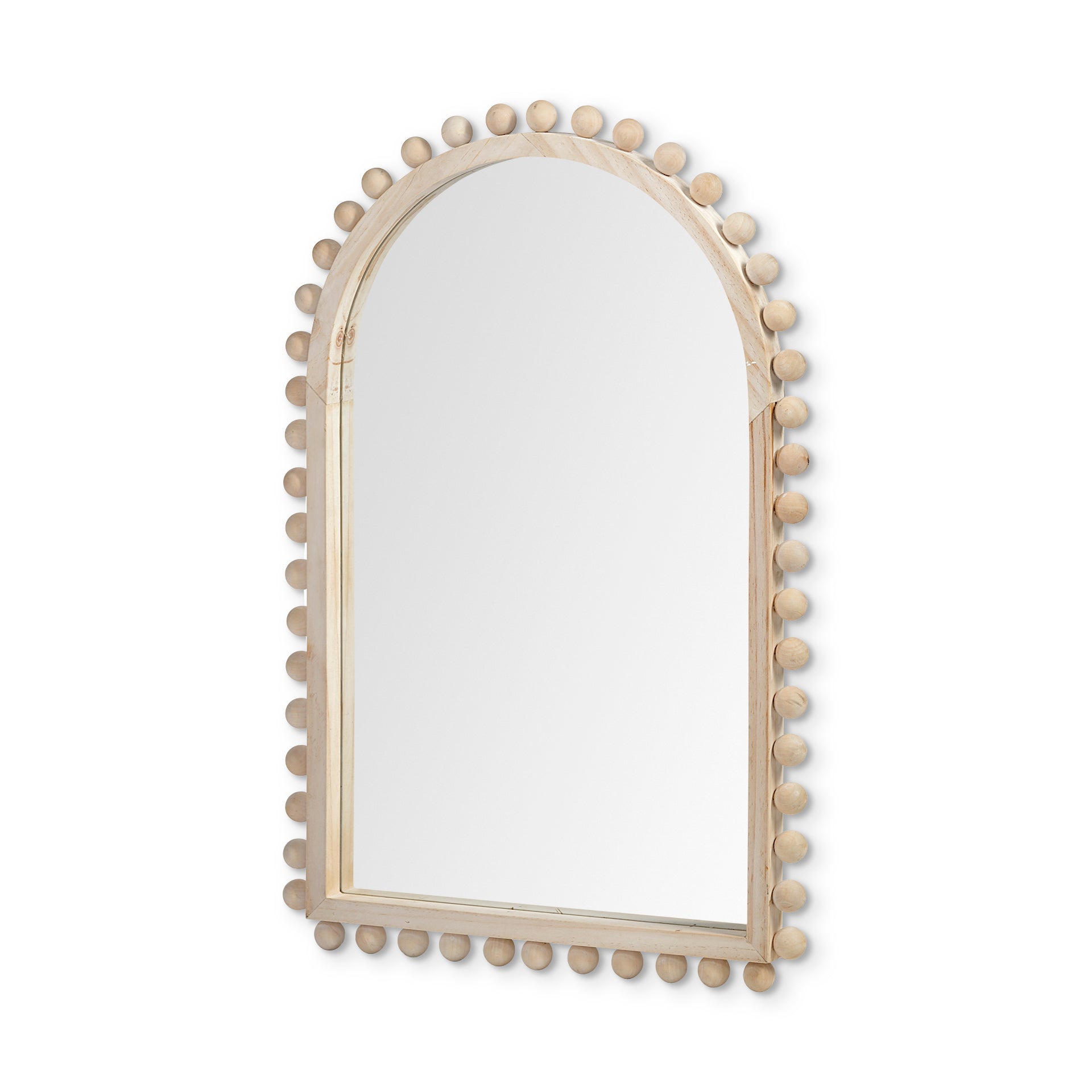 Leeds 23L x 35H Natural Wood Arch Frame Mirror - Central Designs