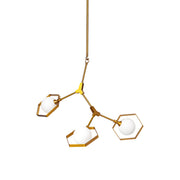 Desousa II (33.9"L x 8.8"W x 28"H) Brass-Toned Metal Multi-Arm Three Light Chandelier