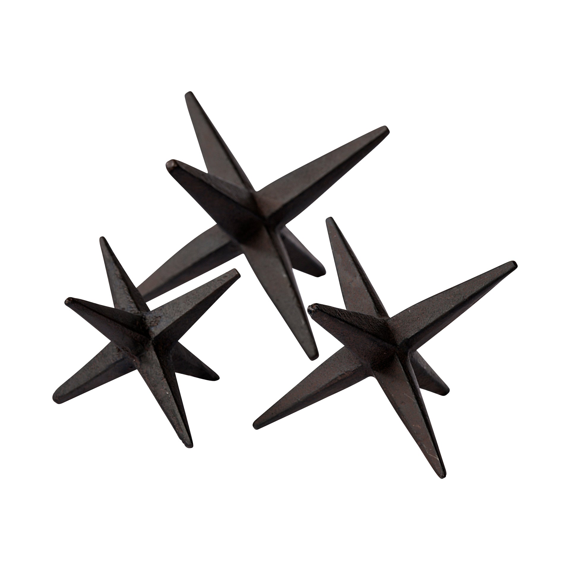 Rhea (Set of 3) Brown Cast Iron Small, Medium & Large Jacks - Central Designs