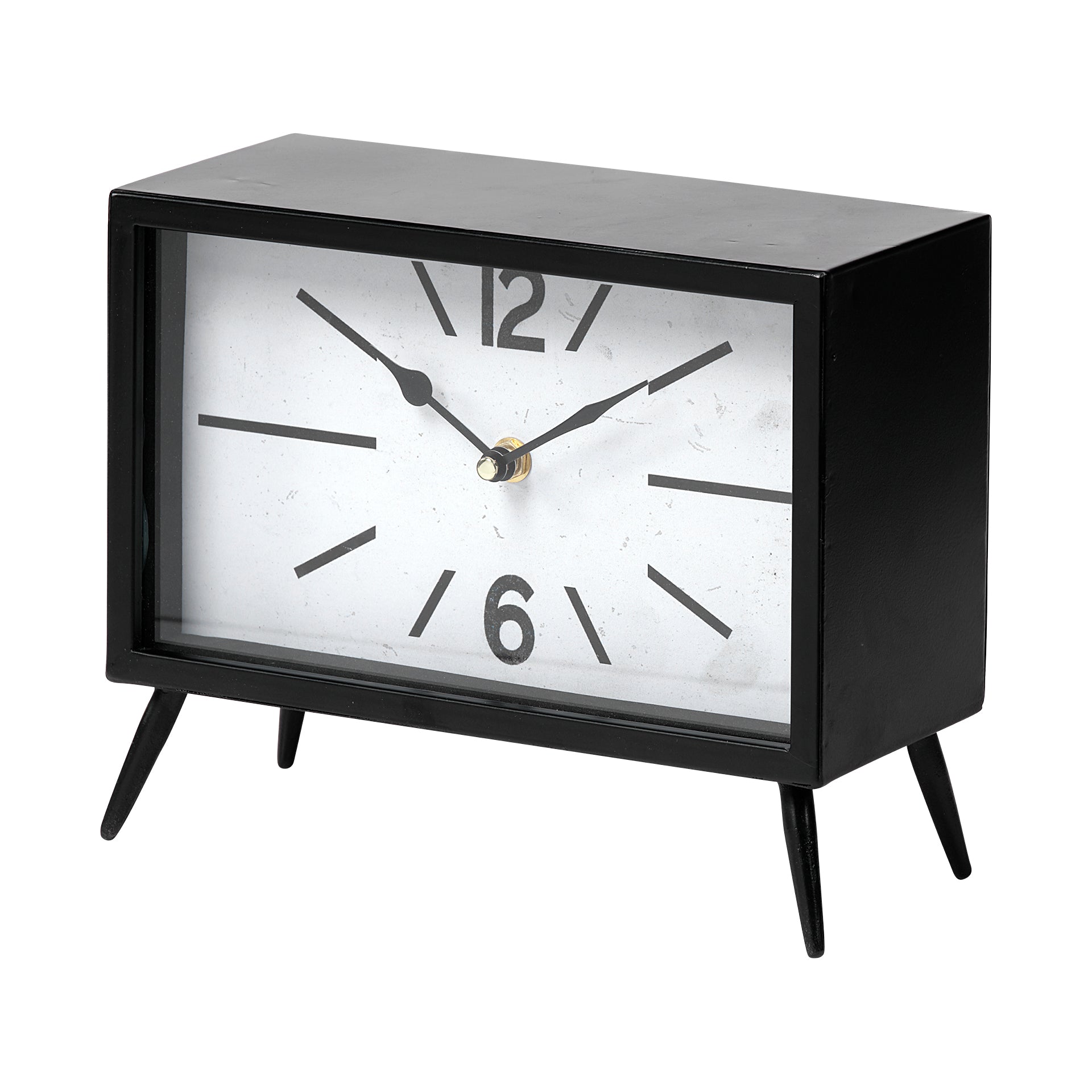 Lita Black Metal Rectangular Table Clock - Central Designs