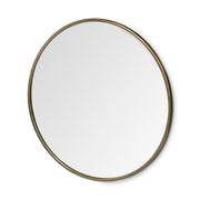 Piper 47.2L x 1.0W x 47.2H Large Gold Metal Round Wall Mirror - Central Designs