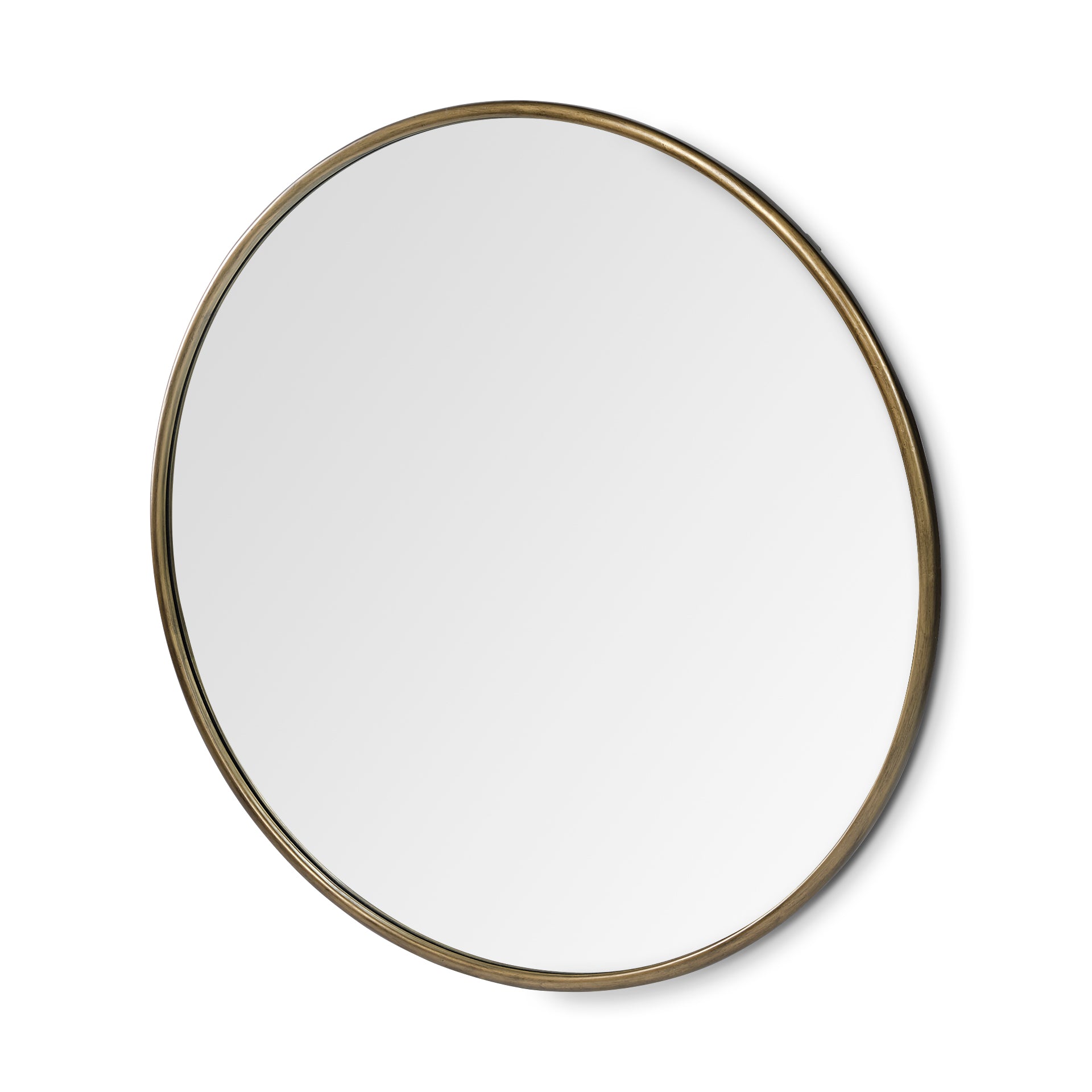 Piper 47.2L x 1.0W x 47.2H Large Gold Metal Round Wall Mirror - Central Designs