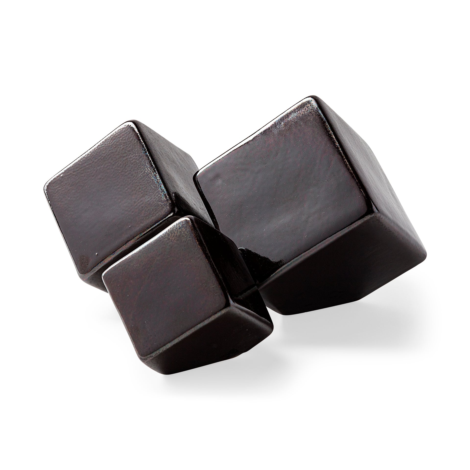 Mayweather (Set of 3) Black Geometric Ceramic Cubes - Central Designs