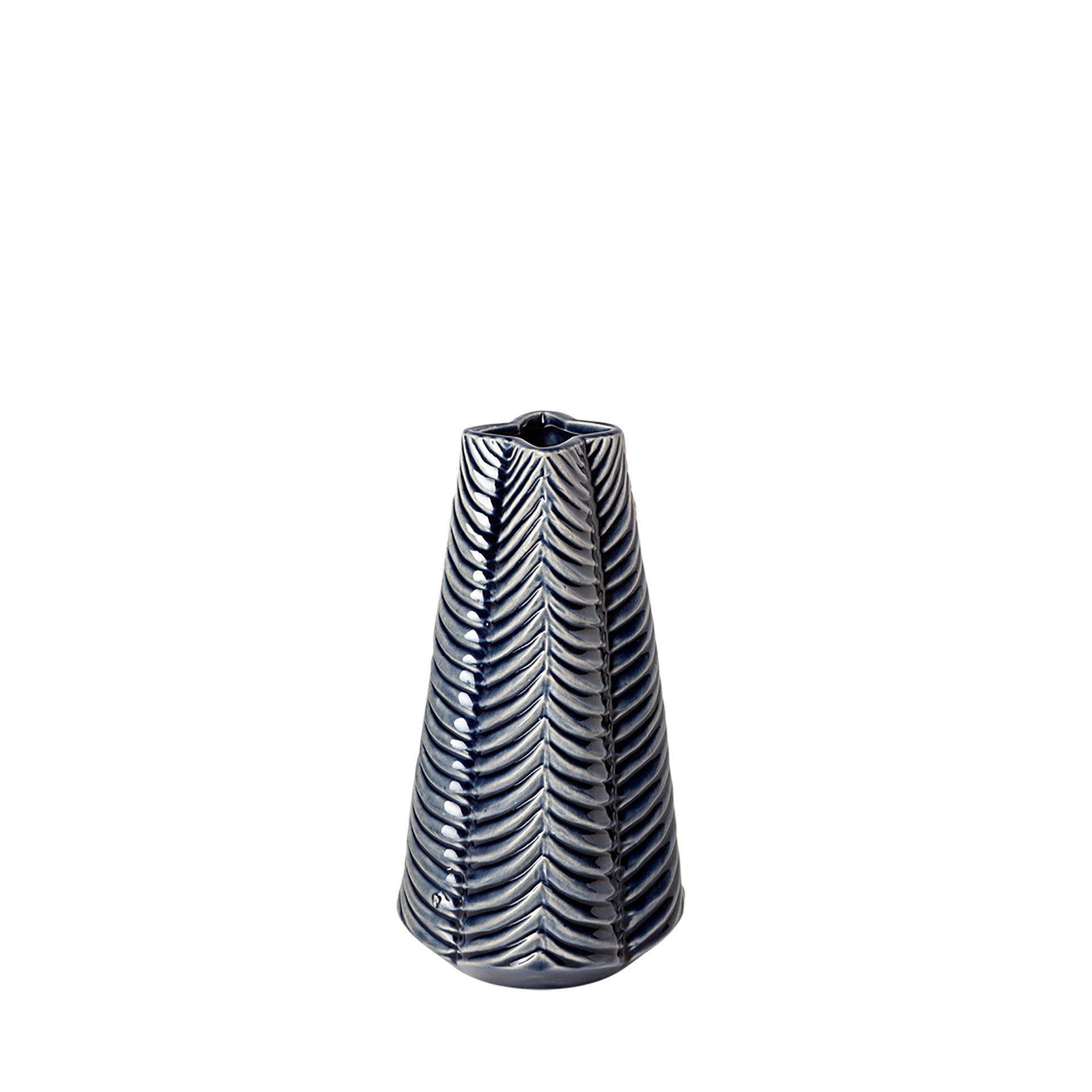 Bashir I Small Dark Navy Gloss Ceramic Vase - Central Designs