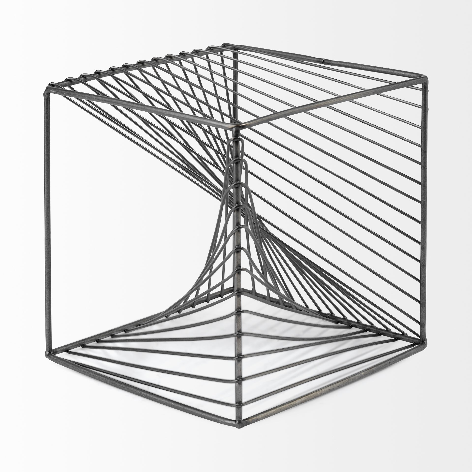 Rochon 8L x 8W Gray Metal Decorative Cube