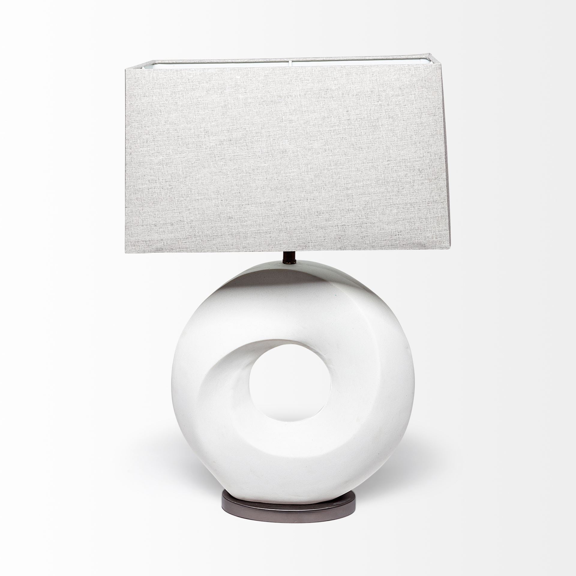 Celtica (26.8"H) White Resin Ring - Shaped Base Table Lamp - Central Designs