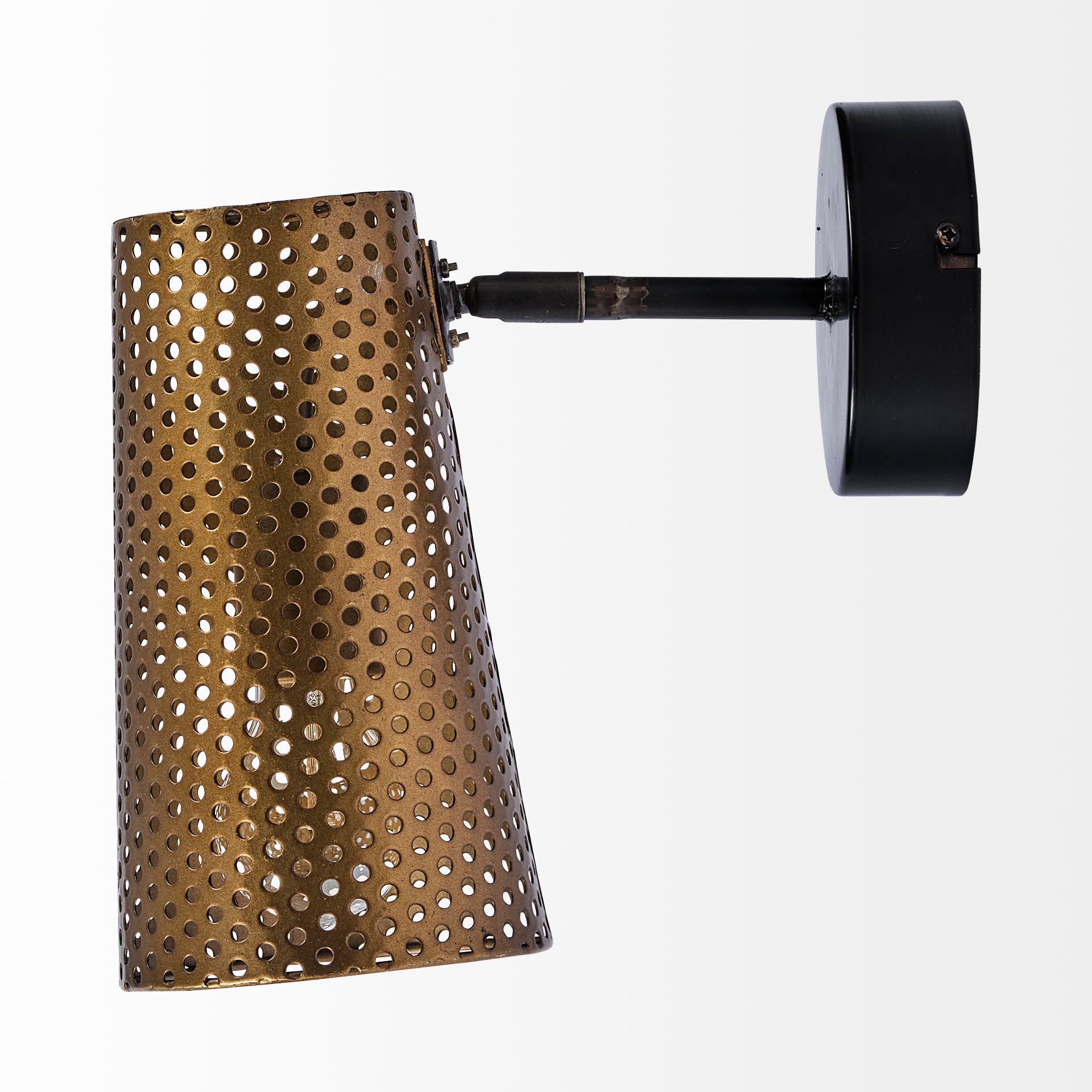 Wesley I 11x10.2 Gold Toned Perforated Metal Cone Wall Sconce