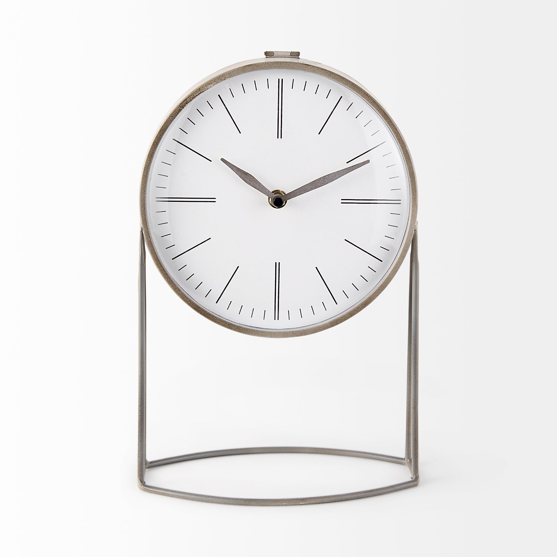 Aurus Matte Gray Metal Table Clock - Central Designs