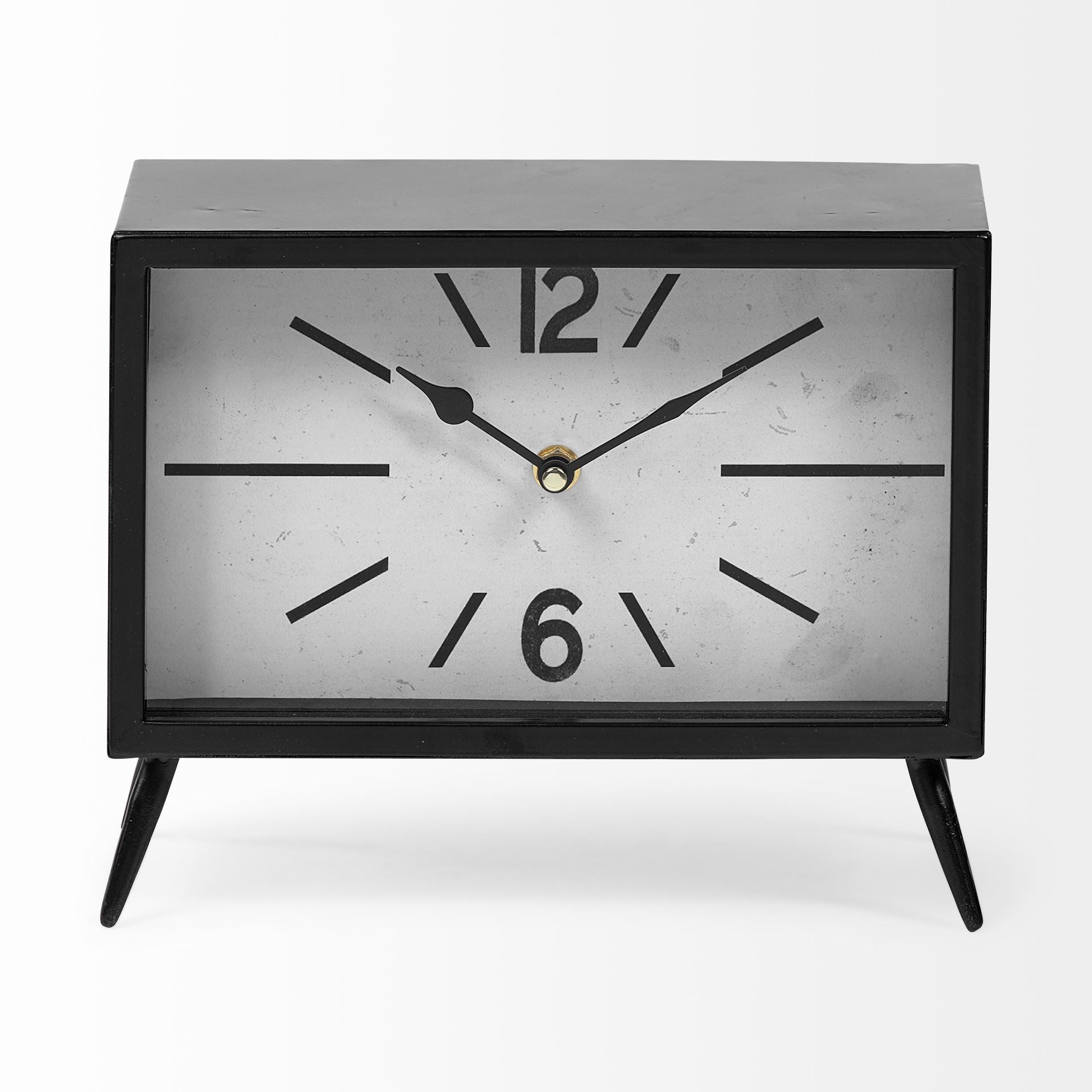 Lita Black Metal Rectangular Table Clock - Central Designs