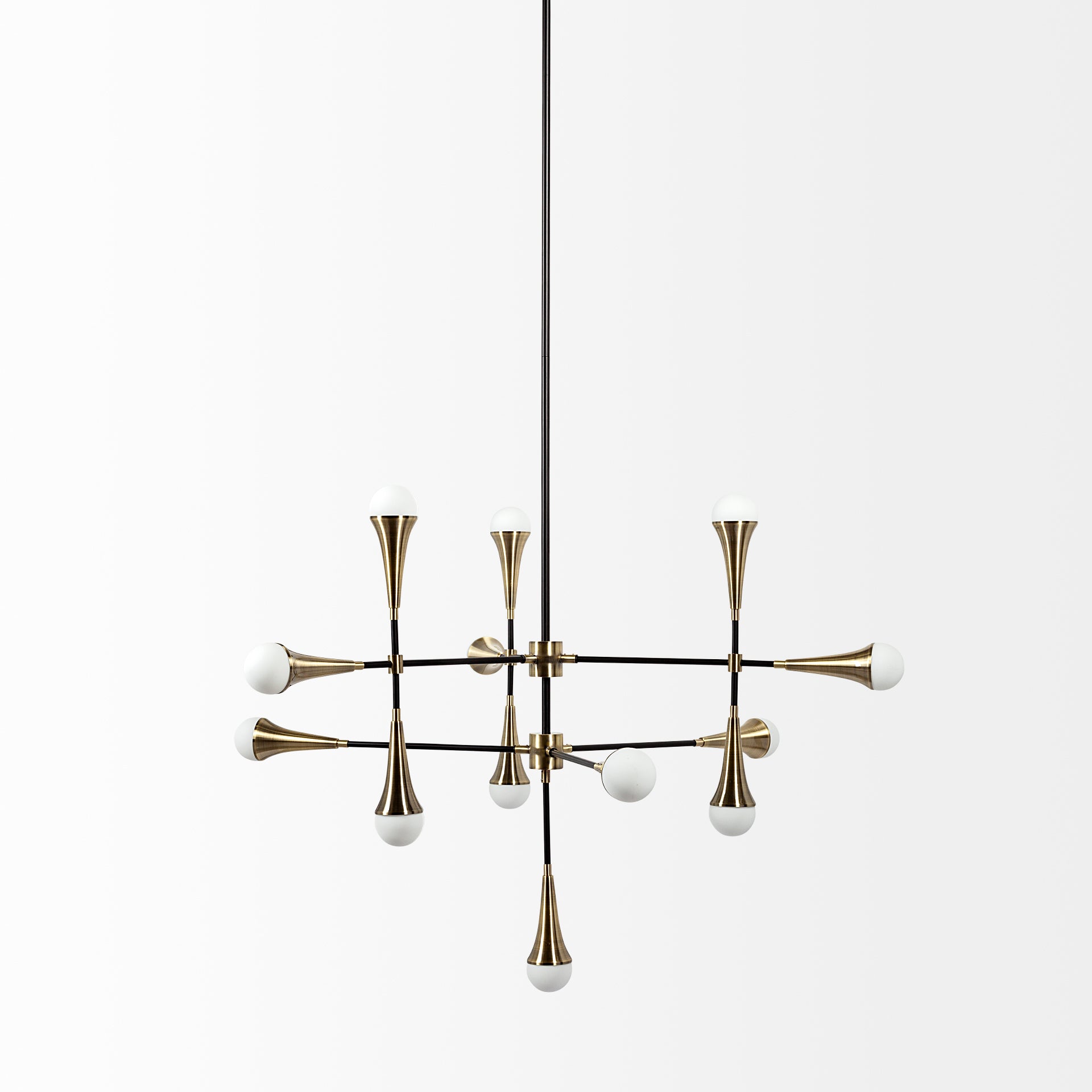 Decarlo II (43" x 41") Black/Gold Metal Multi-Arm Thirteen Light Chandelier