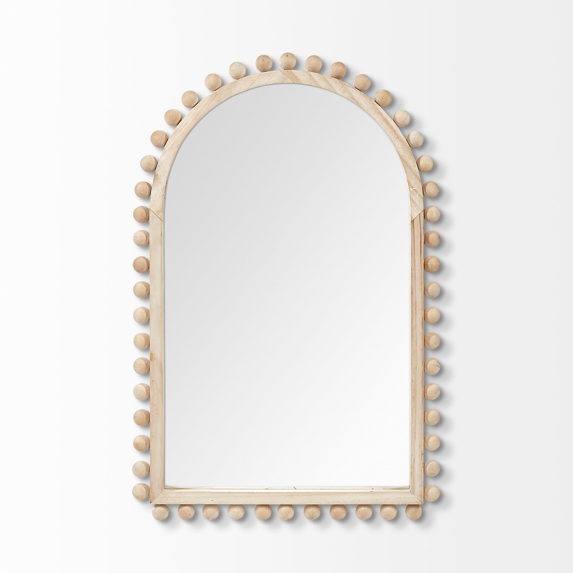 Leeds 23L x 35H Natural Wood Arch Frame Mirror - Central Designs