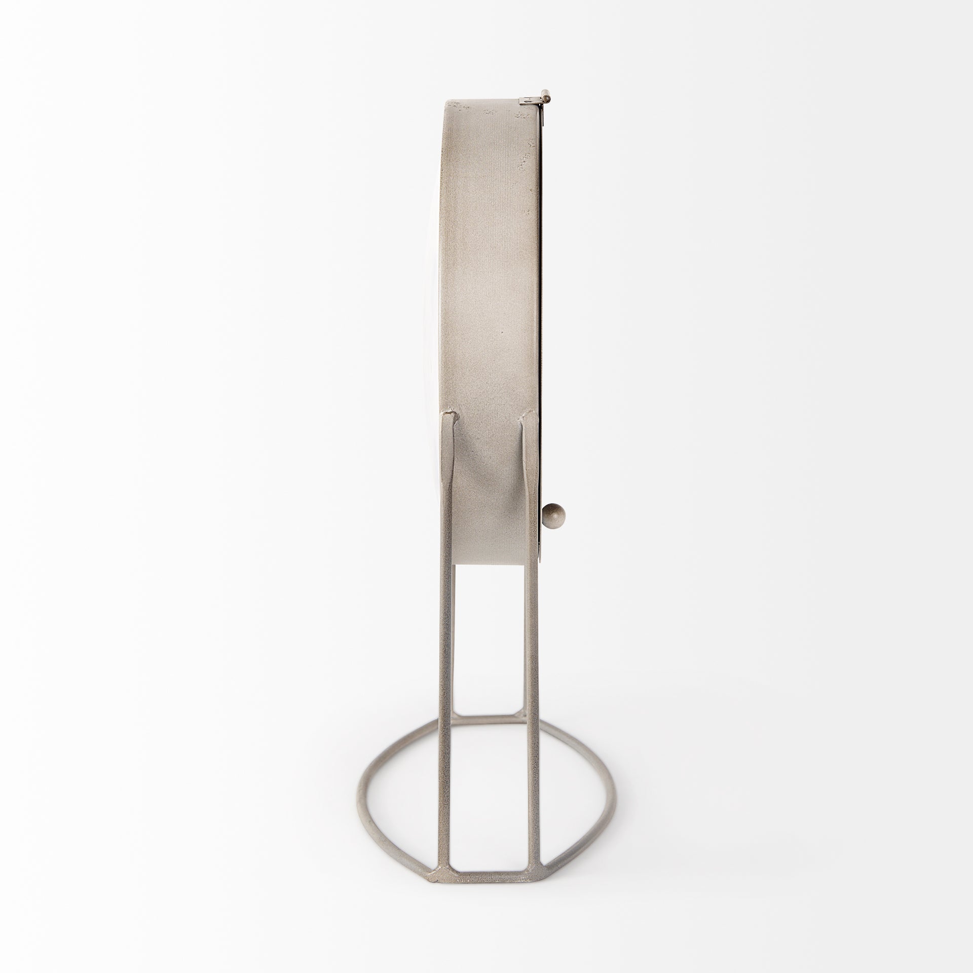 Aurus Matte Gray Metal Table Clock - Central Designs