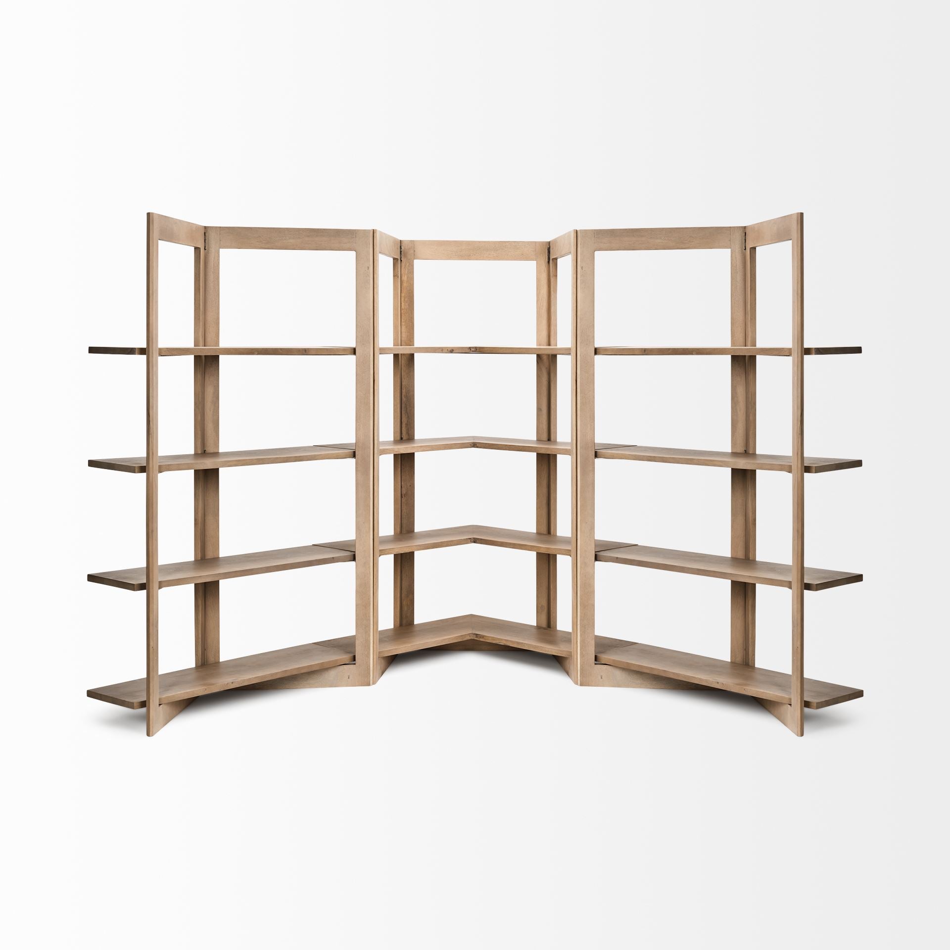 Turnbull I 42L x 16W x 72H Light Brown Wood Four Shelf Shelving Unit
