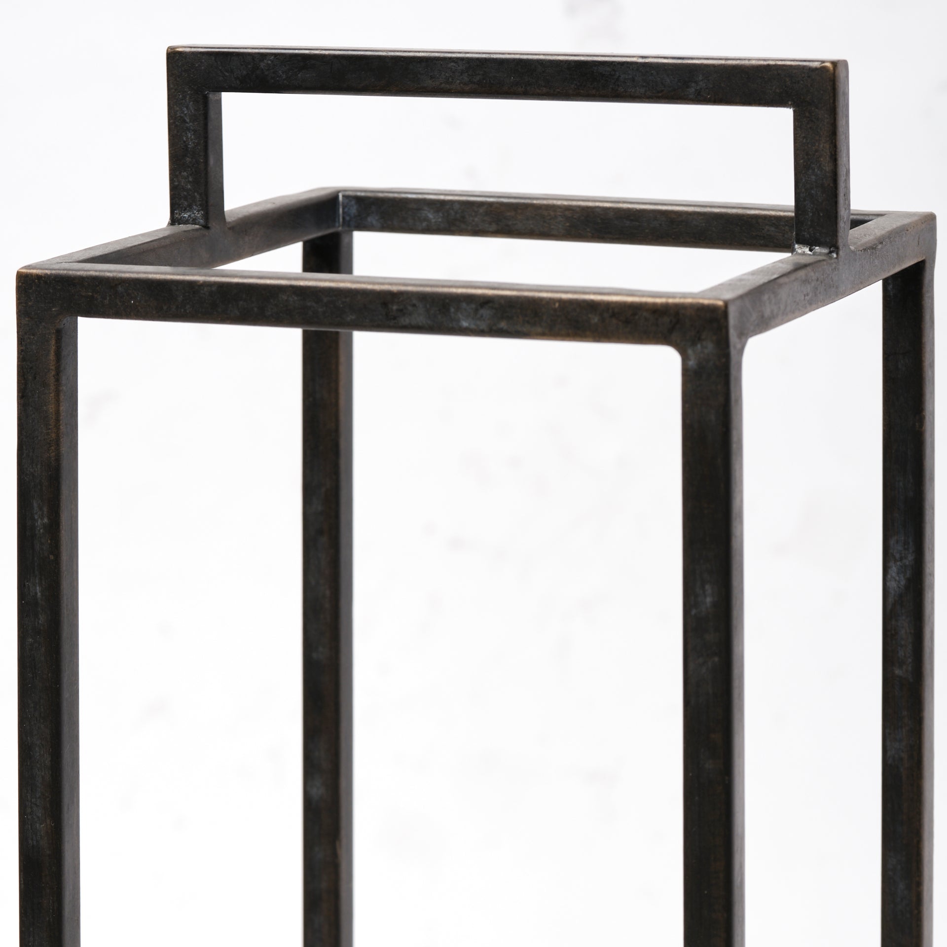 Orionis Large Wood w/ Black Metal Lantern Candle Holder - Central Designs